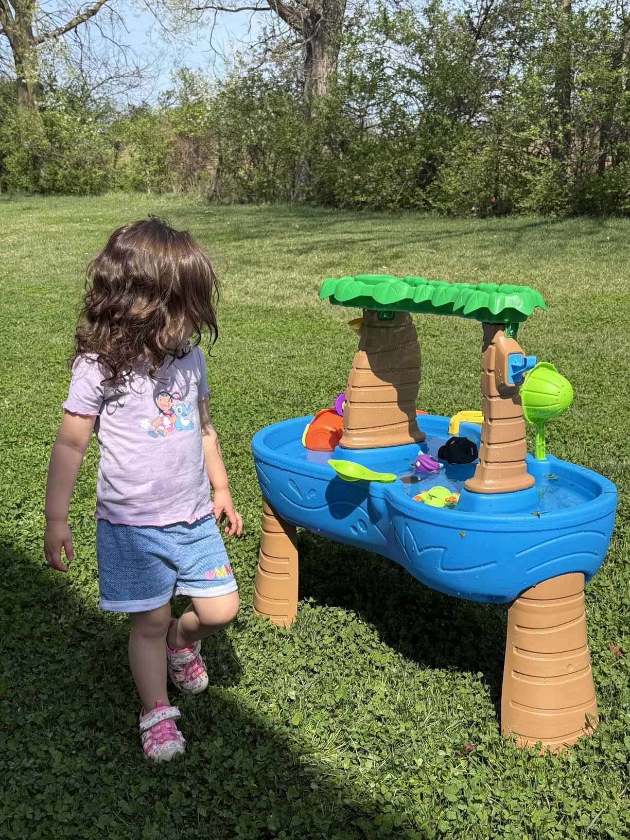 Step2 Rain Showers and Unicorns Water Table for Kids, Toddler Outdoor Sensory Play Table, 13 Accessories, Pink, Ages 18 Months+ customer photo 2