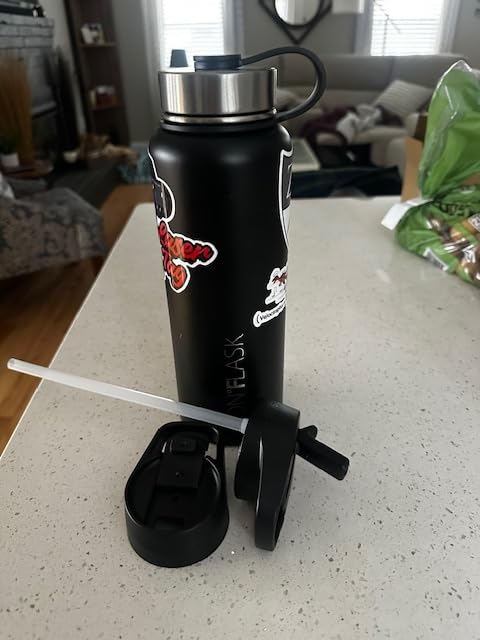 IRON °FLASK 40 oz Wide Mouth Water Bottle with Straw, Insulated Stainless Steel, Midnight Black customer photo 2