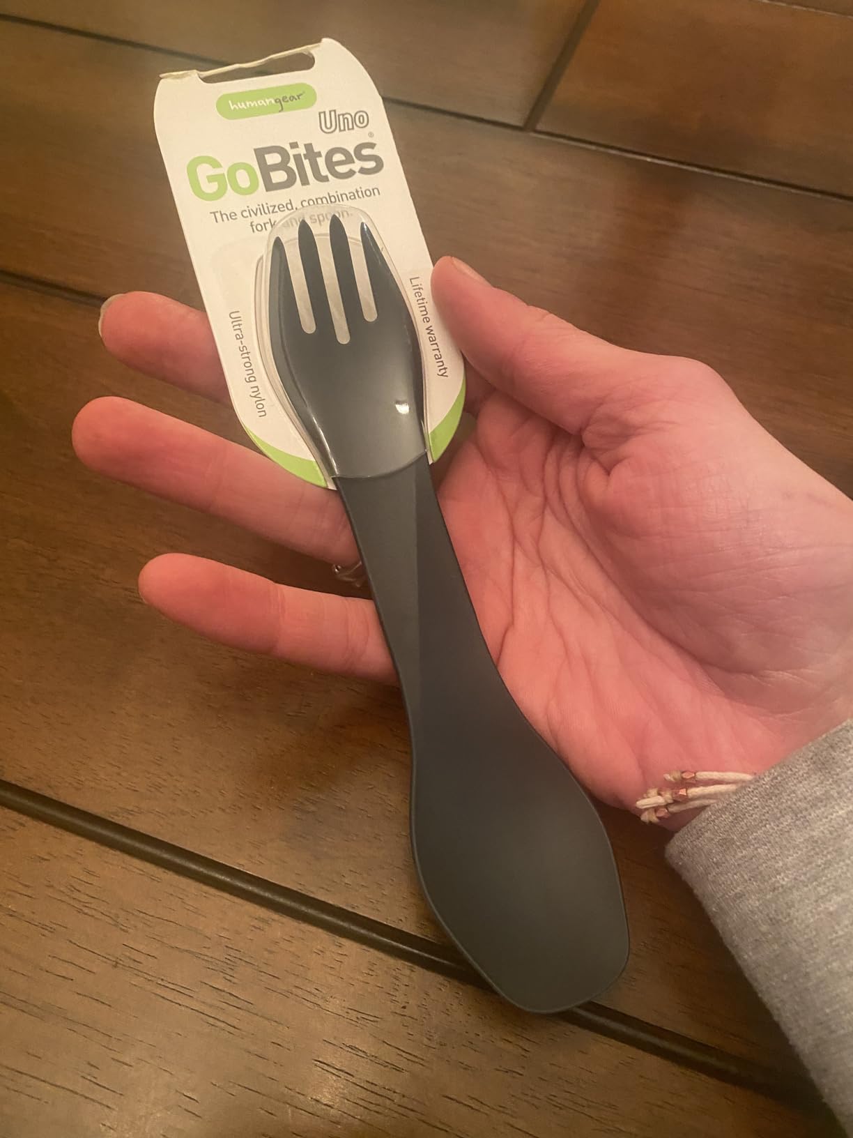 humangear GoBites Uno | Travel & Camping Utensils | Portable & Convertible Dining Ware | Multi-Functional Spork, Titanium customer photo 1