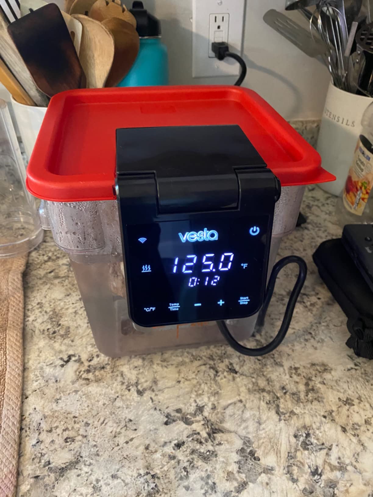 Vesta Precision Sous Vide Cooker, NSF Certified, 40L Capacity, App Control | Large Display Screen, Foldable Design, IPX7 Waterproof, 1200W High Performance Commercial Immersion Circulator for Kitchen customer photo 1