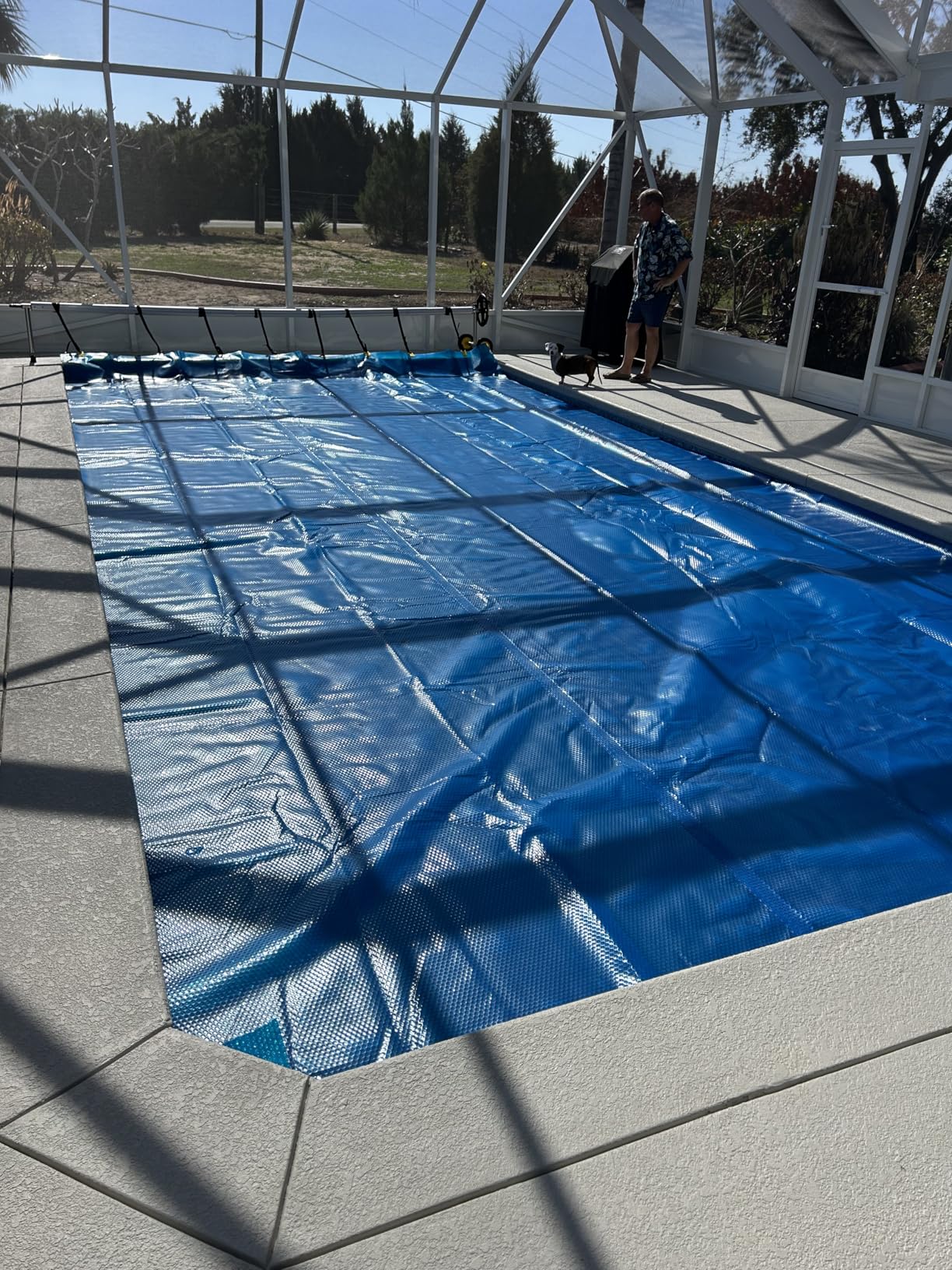 VINGLI Pool Cover Reel Set Solar Pool Cover Reel for Inground Swimming Pool, Aluminum Solar Swimming Inground Cover Blanket Reel (Upgrade) (14 FT) customer photo 1