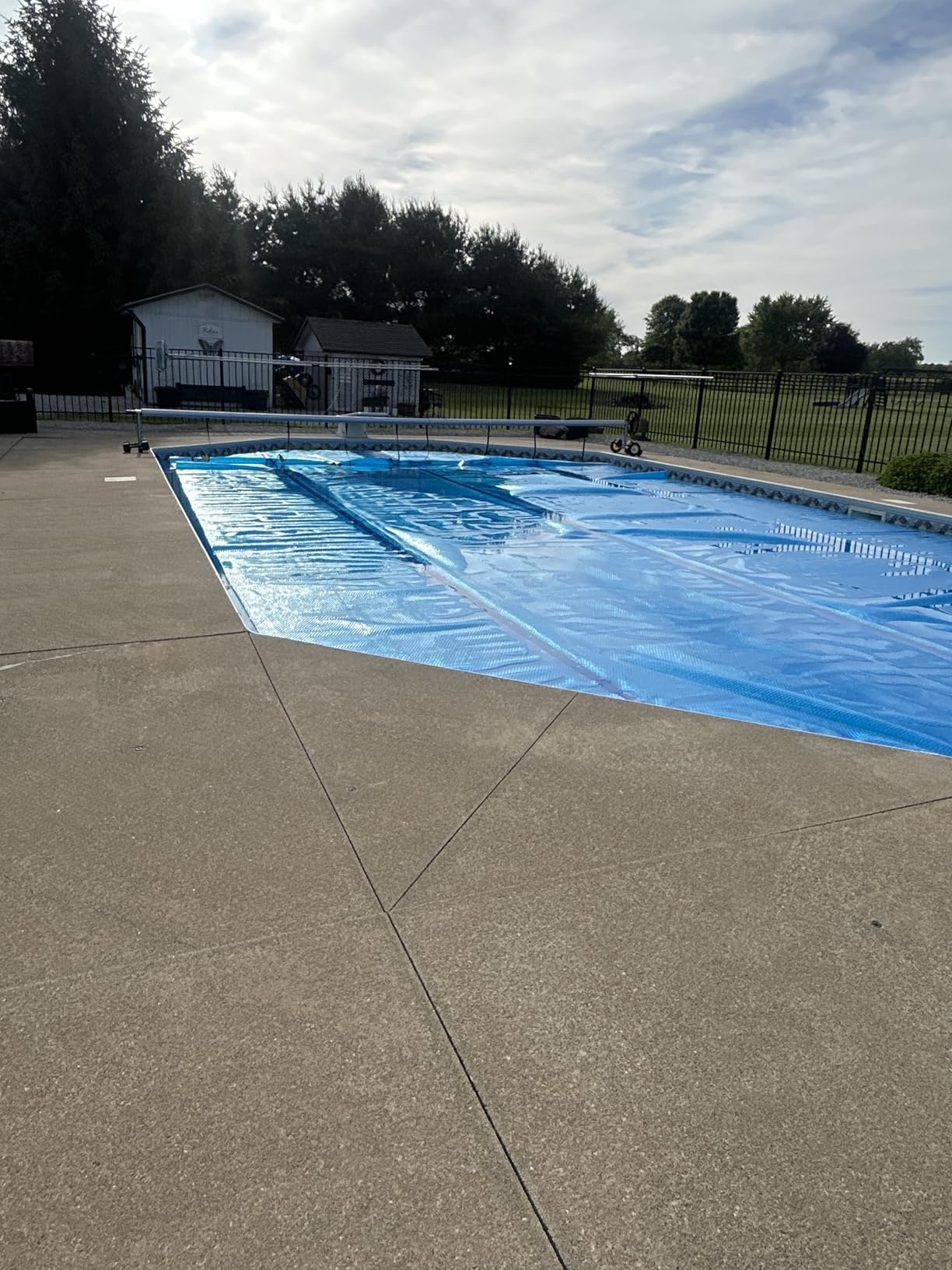 VINGLI Pool Cover Reel Set Solar Pool Cover Reel for Inground Swimming Pool, Aluminum Solar Swimming Inground Cover Blanket Reel (Upgrade) (14 FT) customer photo 2