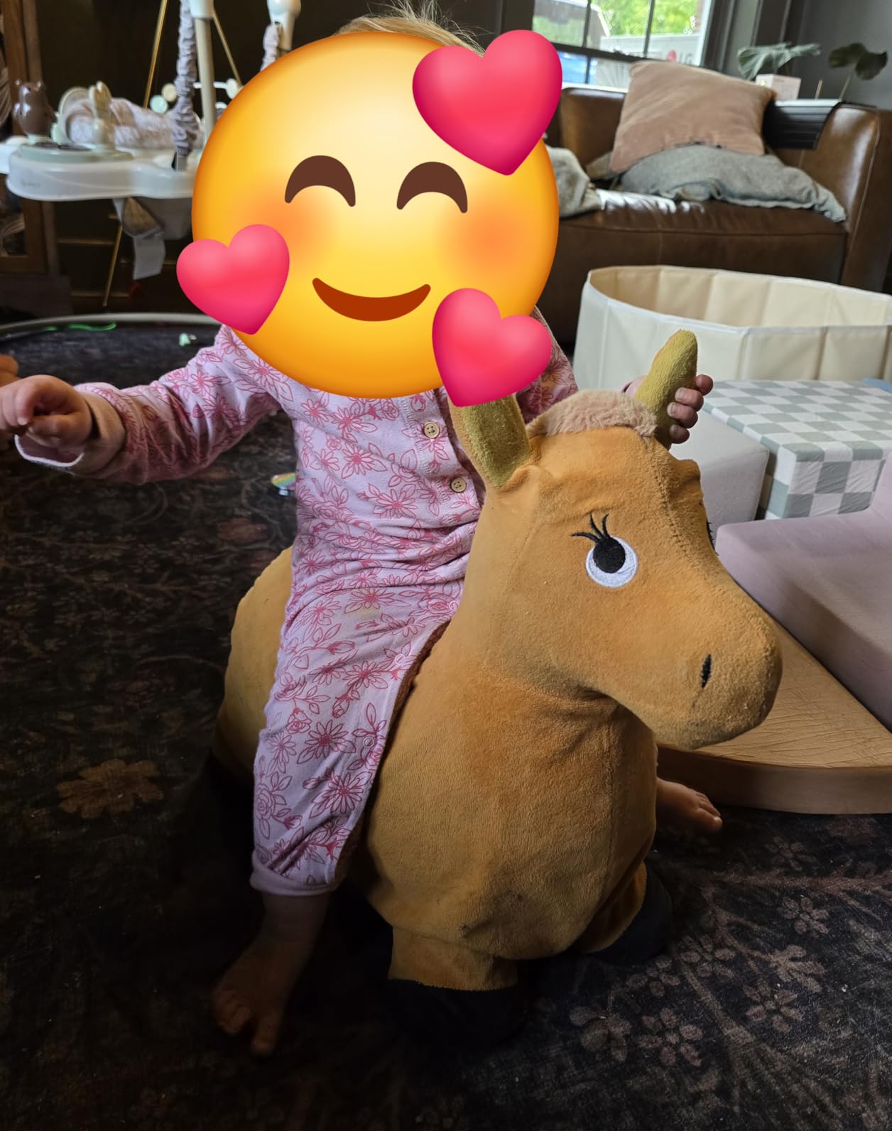 iPlay, iLearn Bouncy Pals Hopping Unicorn Horse, Toddler Girl Inflatable Bouncing Animal Hopper Toy customer photo 2