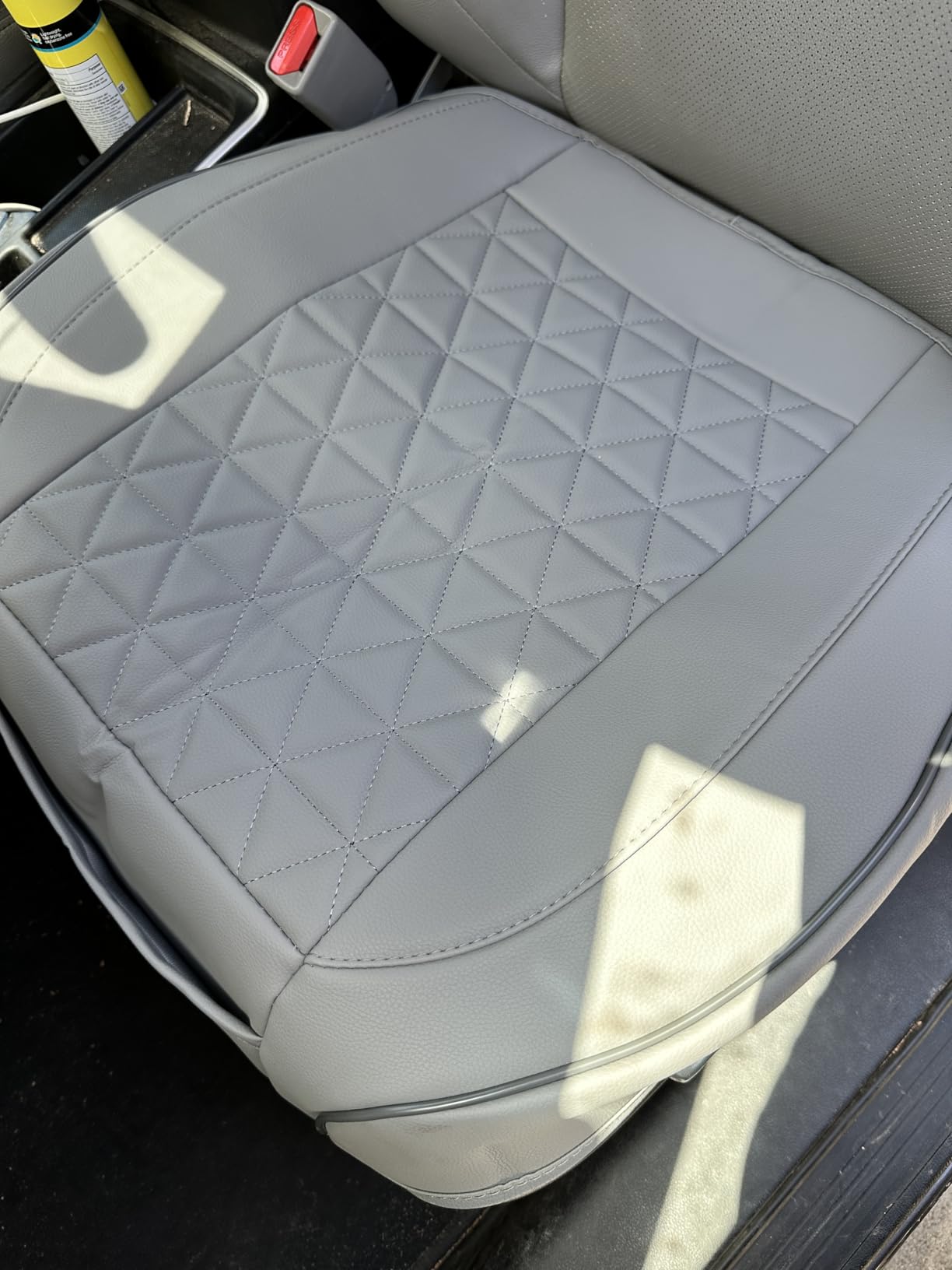 Black Panther Luxury Faux Leather Car Seat Cover Front Bottom Seat Cushion Cover, Anti-Slip and Wrap Around The Bottom, Fits 95% of Vehicles - 1 Piece, Black customer photo 2
