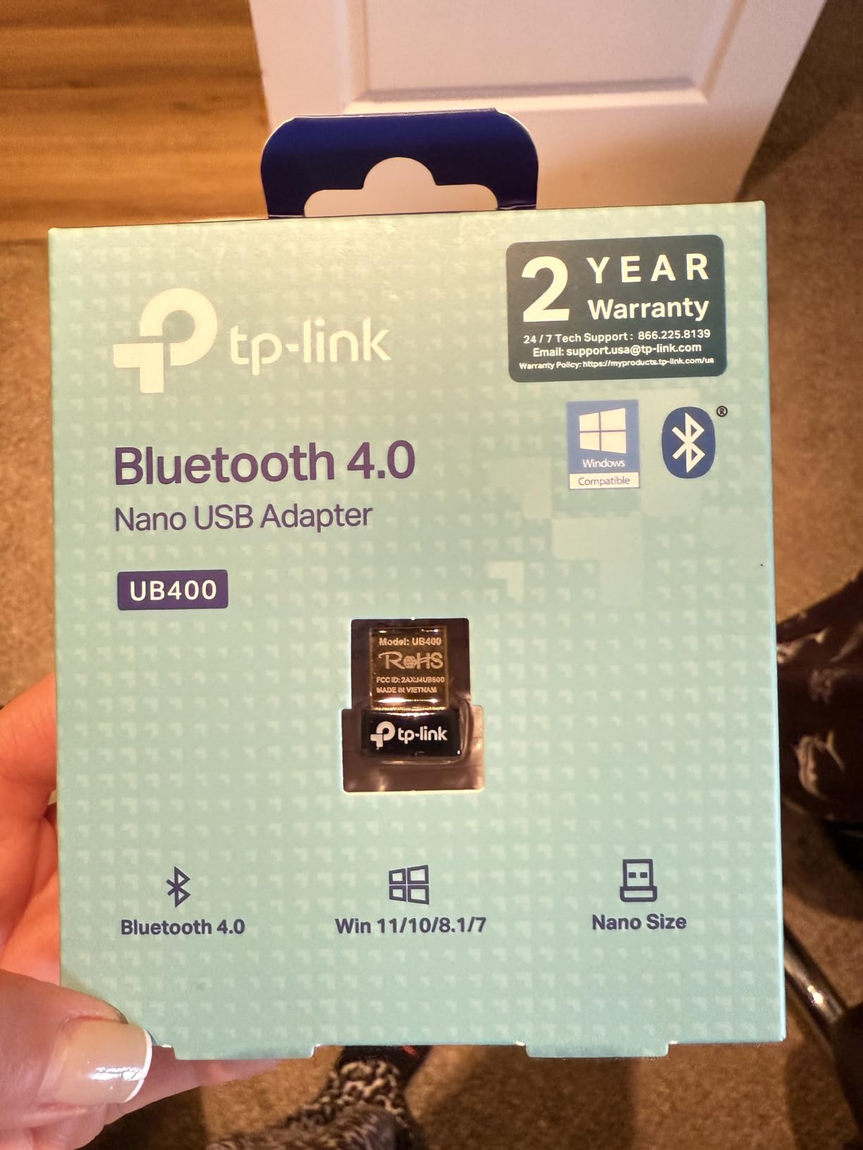 TP-Link USB Bluetooth Adapter for PC, Bluetooth 4.0 Dongle Receiver, Plug & Play, Nano Size, EDR & A2DP Technology, Supports Windows 11/10/8.1/8/7/XP (UB400) customer photo 2