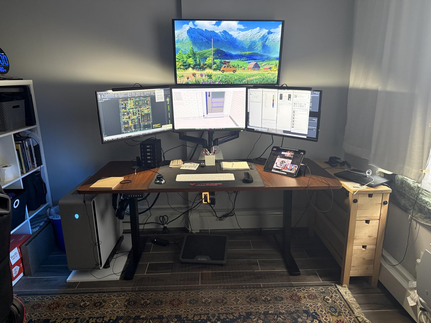 VIVO Black 60 x 24 in Standing Desk, DESK-KIT-1B6B | Electric, Holds 220 lbs, Sit Stand, Height Adjustable, Solid One-Piece Table Top, Memory Presets, 1B Series, Black Frame customer photo 2