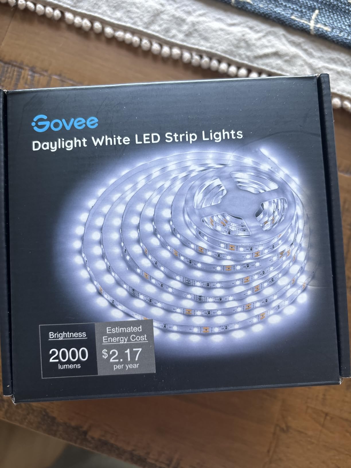 Govee Warm White LED Strip Lights 16.4ft with Control Box, 3000K, Dimmable | Bright 300 LEDs, LED Lights for Bedroom, Kitchen Cabinets, Living Room, ETL Listed Adapter Included customer photo 2