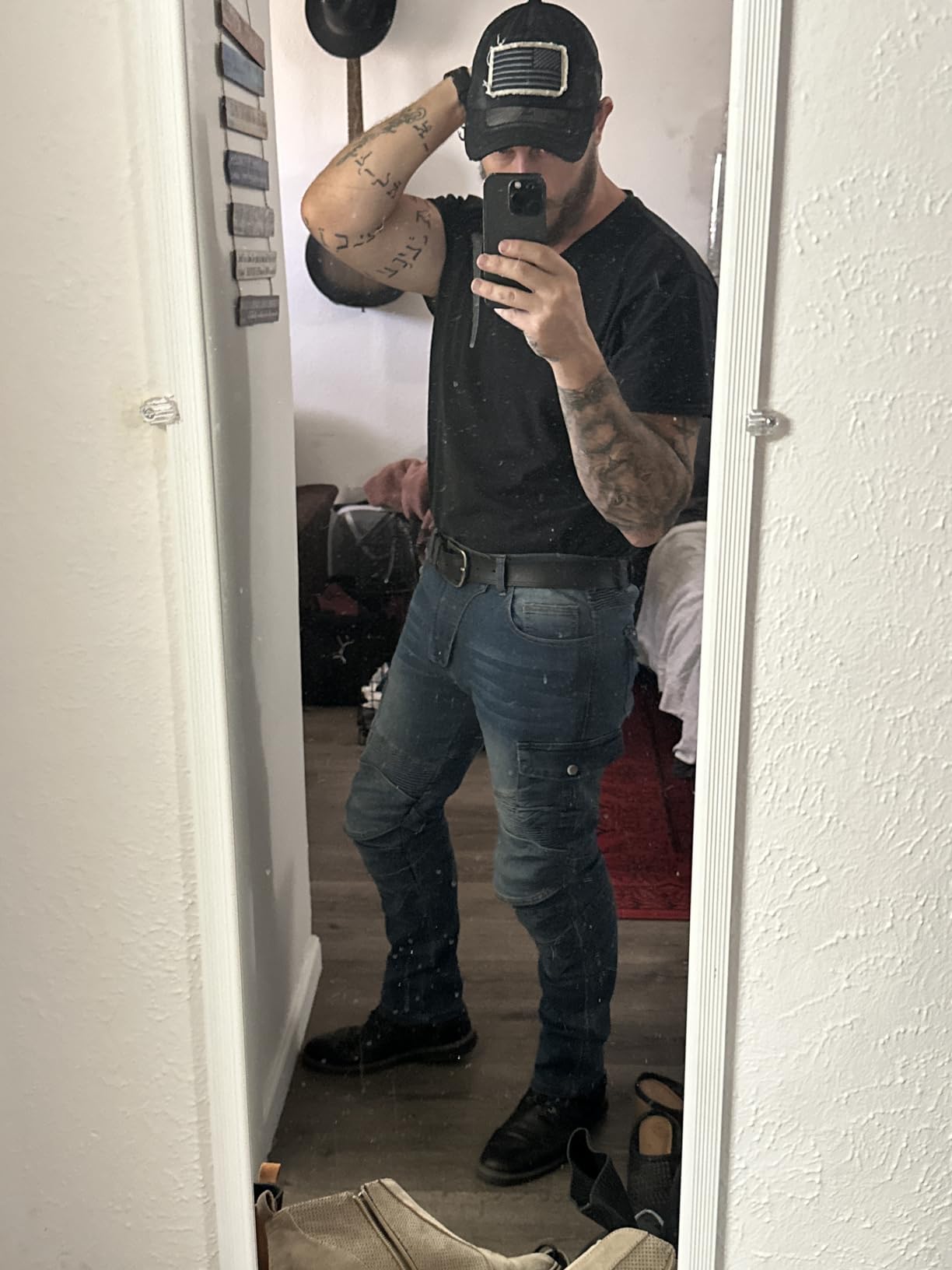 Motorcycle Pants & Jeans CE Level 2 Armor for Men & Women | EU EN1621-1 Detachable Pads, Durable Stretch Denim customer photo 2