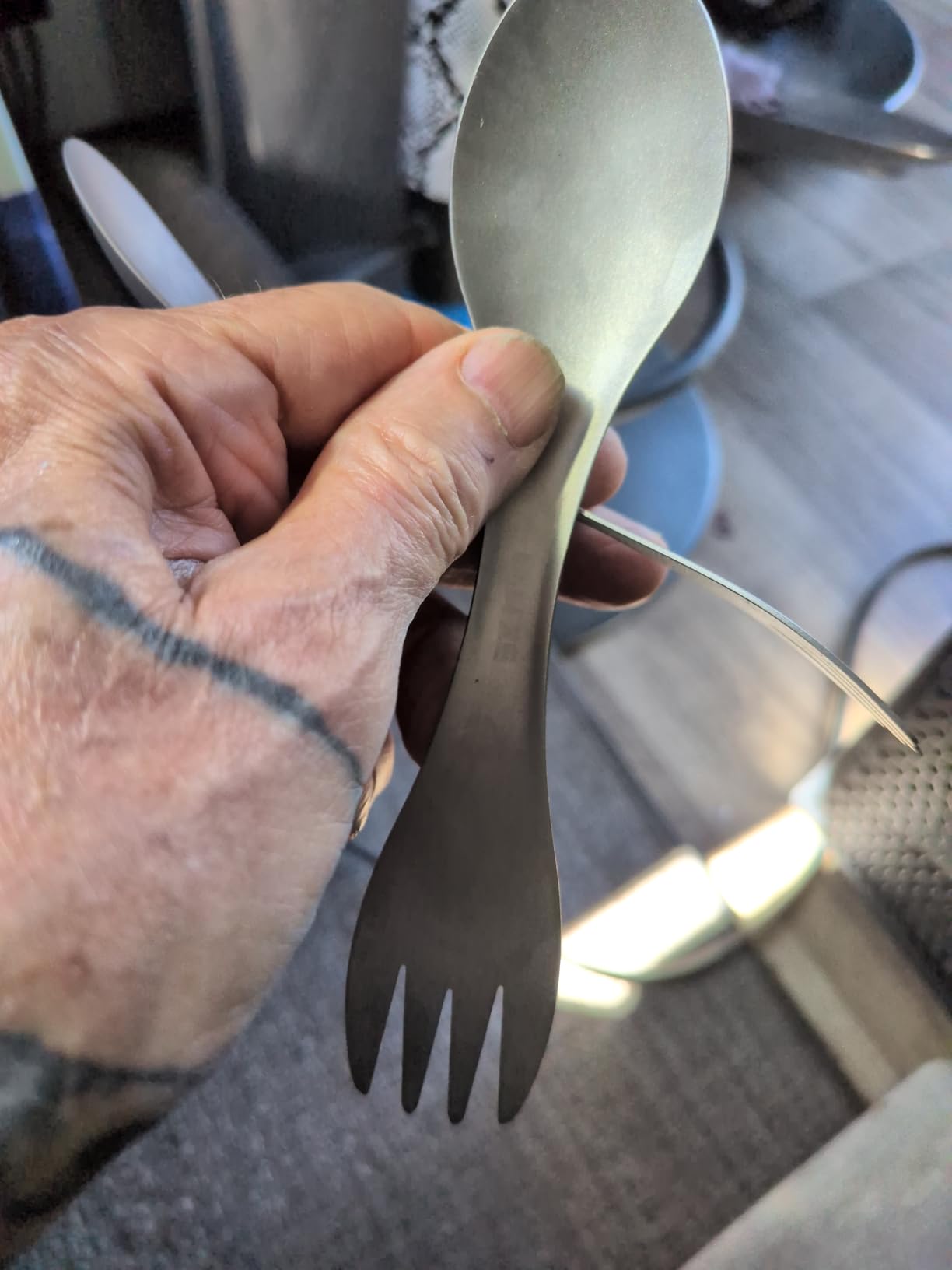 OUTXE Titanium 2 in 1 Fork and Spoon Combo 2-Pack Ultra Lightweight Camping Utensil customer photo 1