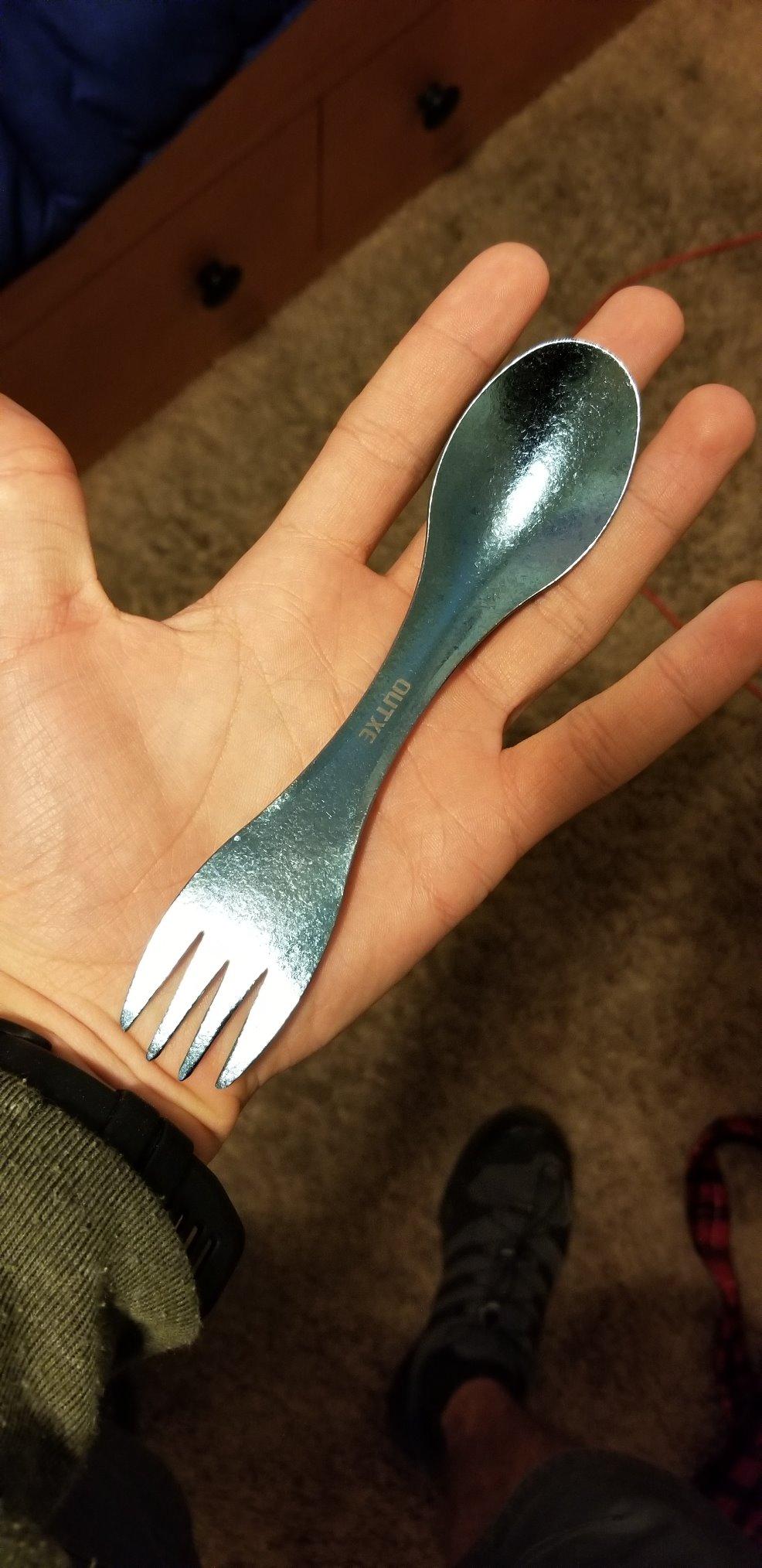 OUTXE Titanium 2 in 1 Fork and Spoon Combo 2-Pack Ultra Lightweight Camping Utensil customer photo 2