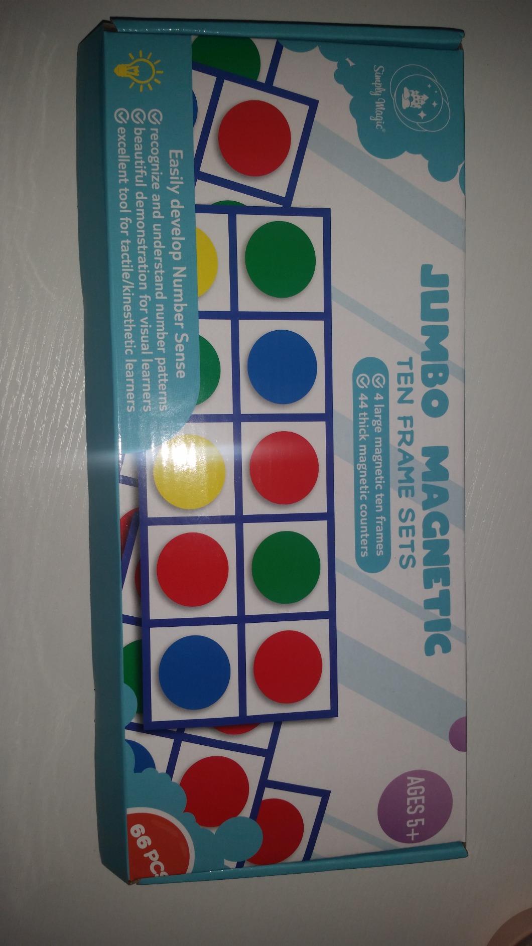 70 PCS Magnetic Ten Frames - Math Manipulatives for Elementary Classroom & Kindergarten - 4 Ten Frames & 44 Math Counters for Kids, Math Games for Kindergarten - Jumbo Magnetic Ten Frame Set customer photo 1