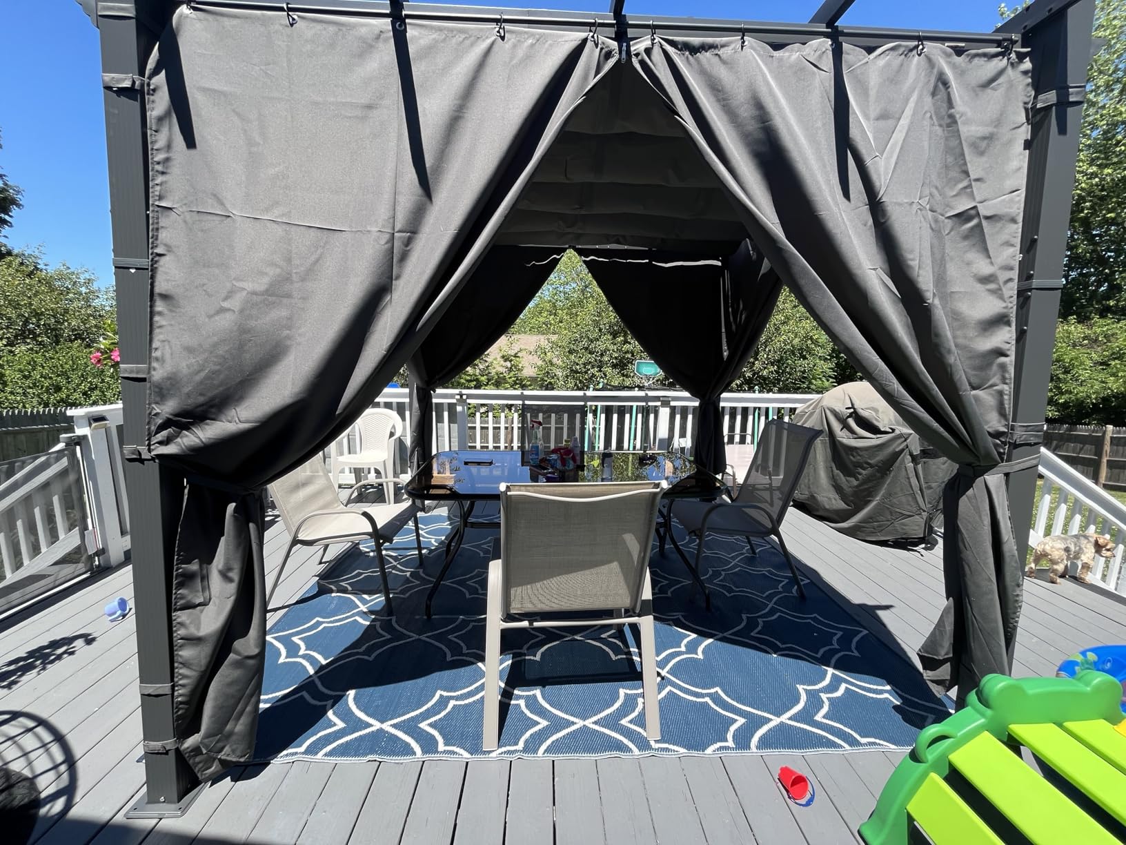 PURPLE LEAF 10' X 13' Outdoor Retractable Pergola with Sun Shade Canopy Patio Metal Shelter for Garden Porch Beach Pavilion Grill Gazebo Modern Yard Grape Trellis Pergola, Beige customer photo 2