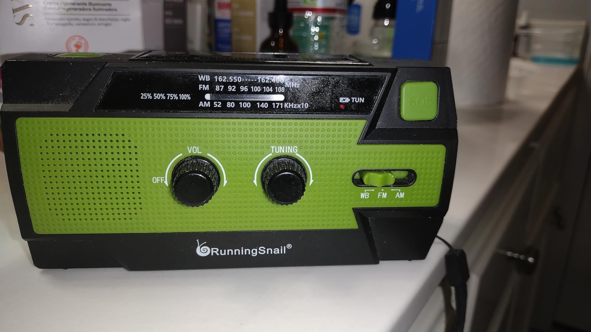 Emergency Radio with Flashlight & Reading Lamp, NOAA/AM/FM Weather Radio | Hand Cranked, Solar Powered, 4000mAh (7400mWh) Emergency Charger, SOS Alarm, Emergency Light, for Power Outage, Emergencies customer photo 2