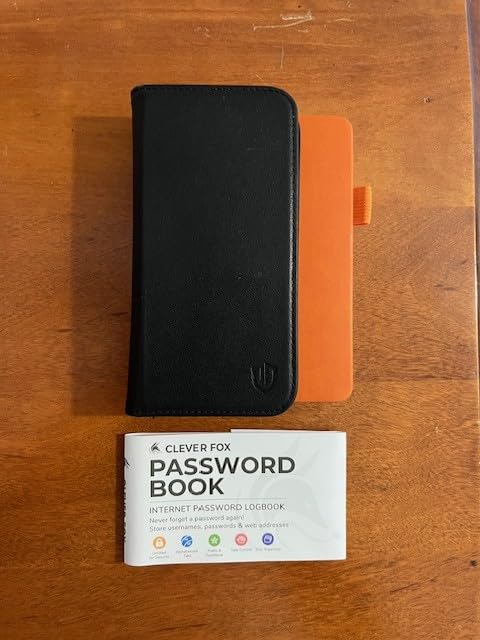 Clever Fox Password Book with alphabetical tabs. Internet Address Organizer Logbook. Medium Password Keeper for Website Logins (Orange) customer photo 1