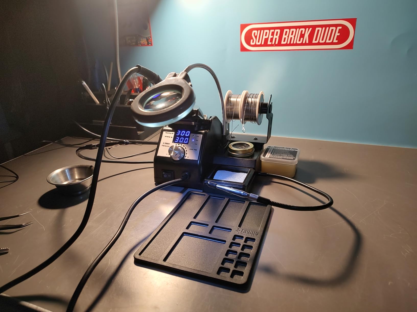 X-Tronic 3060-PRO 75W Soldering Iron Station Kit with 5 Extra Tips, Mini Mag Lamp, 4 Helping Hands, Solder Sucker, Tweezers, 50g Solder, Brass Sponge w/Flux, Sleep Function customer photo 1