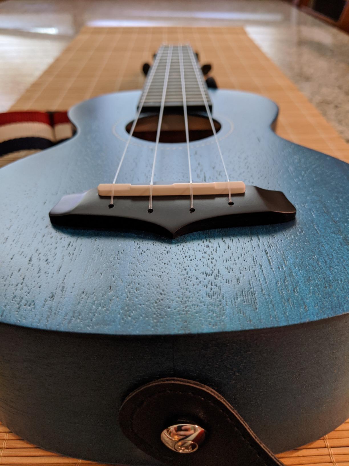 Enya Soprano Ukulele EUS-25D 21 Inch Solid Mahogany Top - Beginner Kit with Case, Strap, Strings, Pick, Tuner, Polish Cloth - Professional Sound Quality for Beginners & Gift (Blue Color) customer photo 2