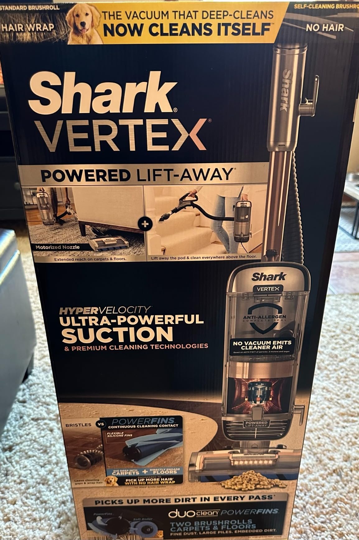 Shark Vertex Powered Lift-Away Upright Vacuum AZ2002, DuoClean PowerFins, Self-Cleaning Brushroll, Silver/Rose Gold customer photo 2