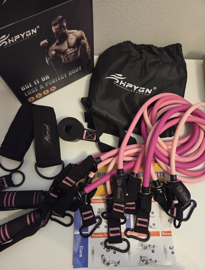 HPYGN Resistance Bands with Handles, 150 lb Exercise Bands for Home Workout customer photo 1