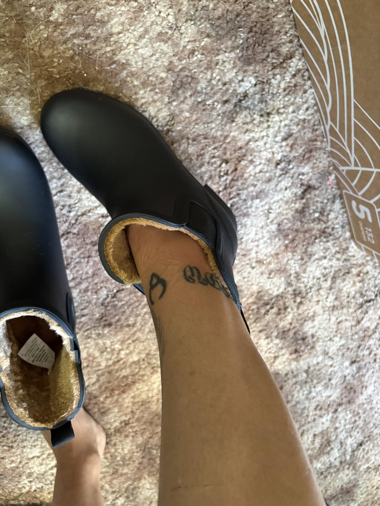 Chooka Women's Delridge Waterproof Faux Fur Chelsea Rain Boot Slip On customer photo 2