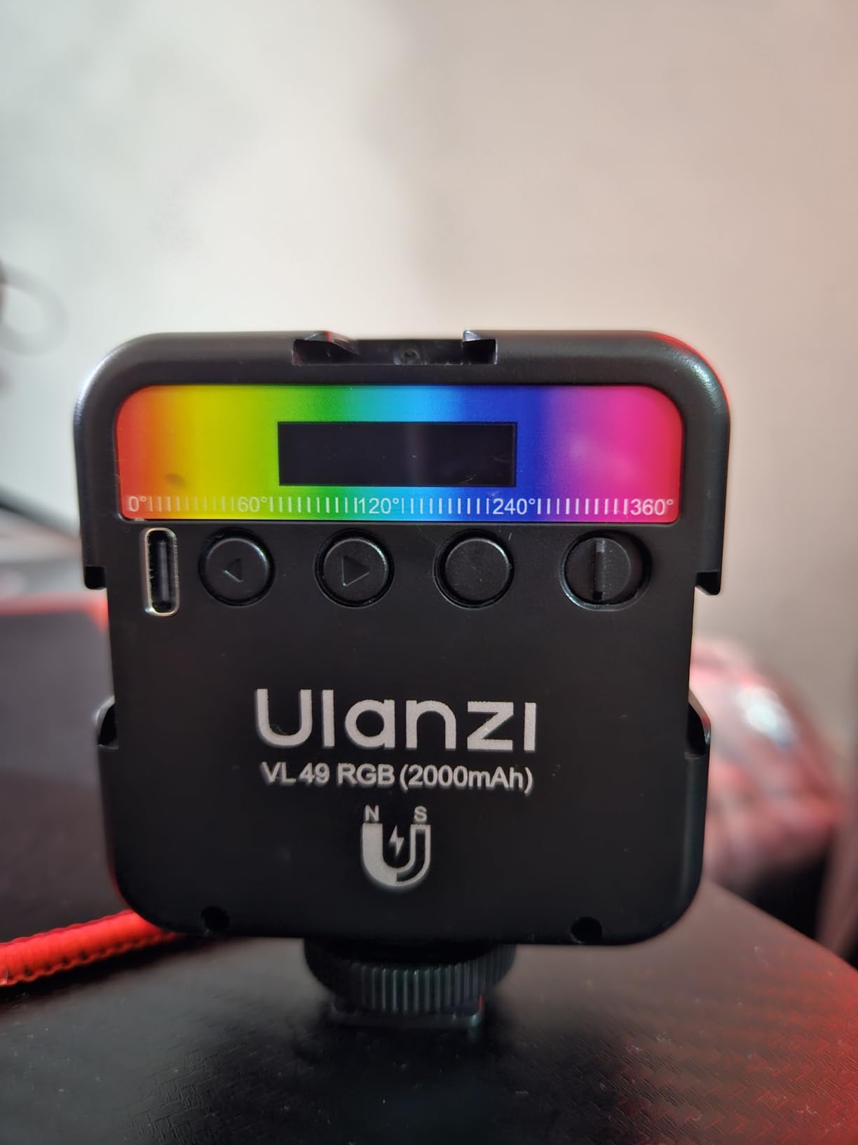 ULANZI VL49 RGB Video Lights LED Camera Light with 3 Cold Shoe & 1/4 Screw | 2500-9000K CRI 95+ 2000mAh Magnetic Rechargeable Small Camera Panel Fill Light for Photography, Content Creator, Streaming customer photo 1