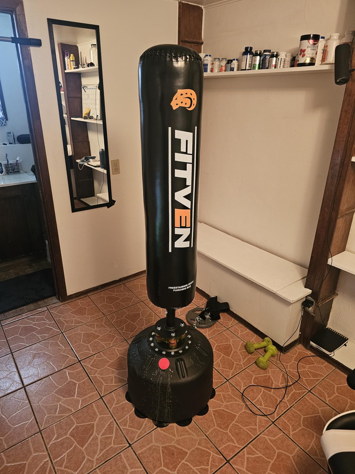 FITVEN 70'' Freestanding Punching Bag with Boxing Gloves, Heavy Boxing Bag with Suction Cup Base, Stand Kickboxing Bag for Adult-Teens Family Home Gym Training Equipment customer photo 2