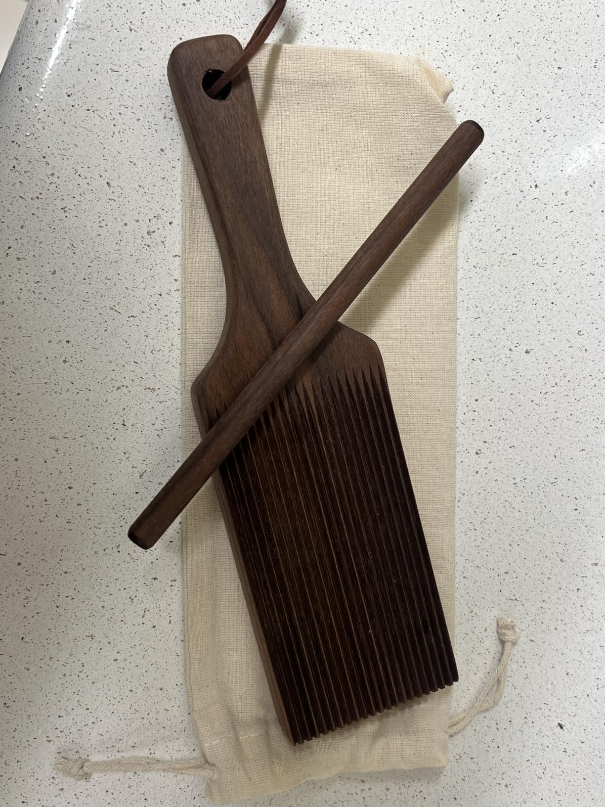 Gnocchi Board - Hand Crafted in USA of American Grown Walnut - Solid Wood Gnocchi Paddle with Garganelli Stick - Cavatelli Pasta Maker - Pasta Board Gnocchi Roller by Crafted Home Goods customer photo 1