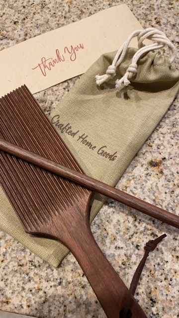 Gnocchi Board - Hand Crafted in USA of American Grown Walnut - Solid Wood Gnocchi Paddle with Garganelli Stick - Cavatelli Pasta Maker - Pasta Board Gnocchi Roller by Crafted Home Goods customer photo 2