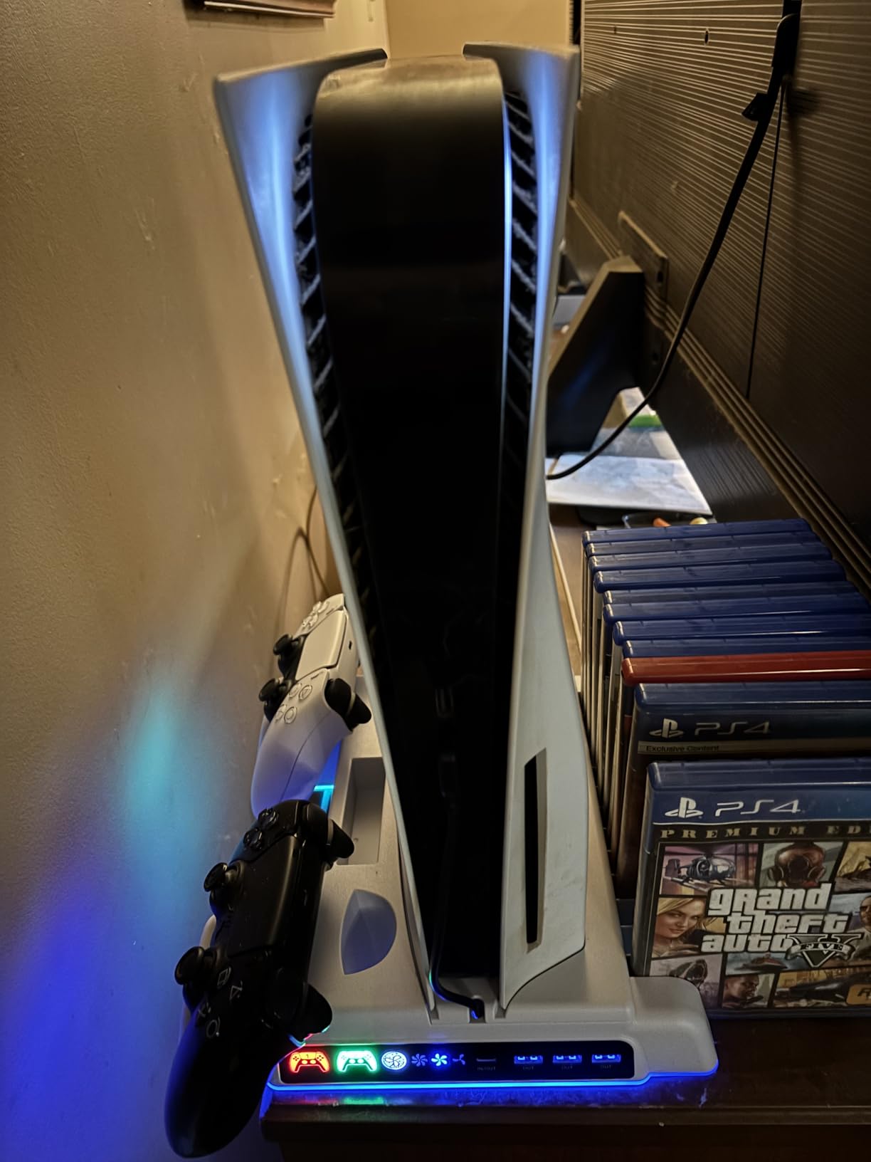 PS5/Slim/Pro Stand and Cooling Station with LED Controller Charging Station for PlayStation 5 Console customer photo 1
