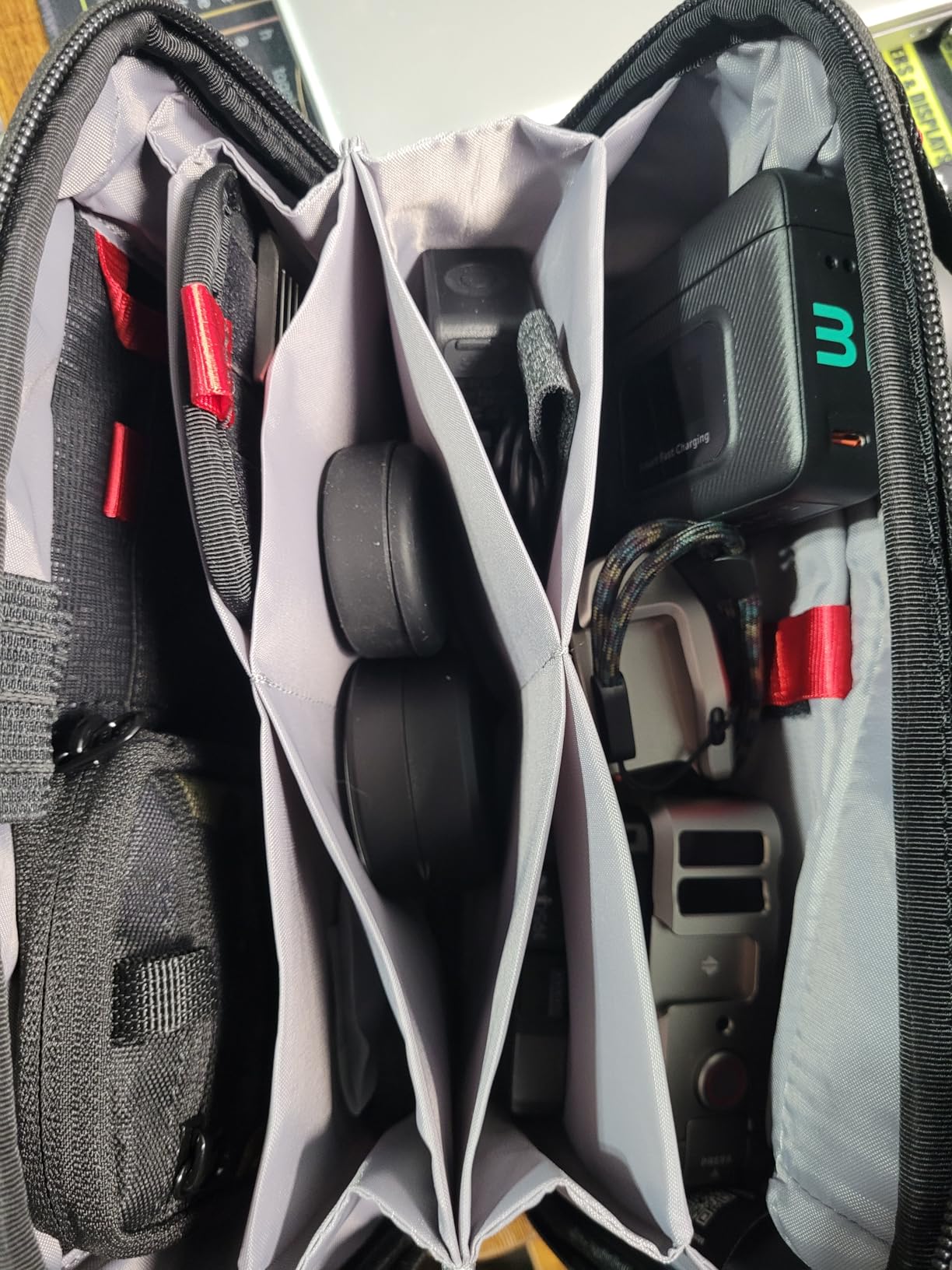 tomtoc Electronics Organizer Travel Case, Cable Organizer for Essentials | Water Resistant Tech Pouch Accessories Travel Bag Carry Storage for Cord, Phone, Cables, Airpods, USB Drive, Daily Items customer photo 1
