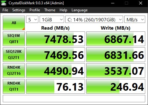 Predator M.2 SSD 2TB GM7000 with DRAM cache NVMe 1.4 2280 PCIe Gen4×4 Ultra high speed (maximum read: 7400MB/s, max write: 6700MB/s) 3D NAND TLC Internal SSD Compatible with PS5 Pro - BL.9BWWR.106 customer photo 1