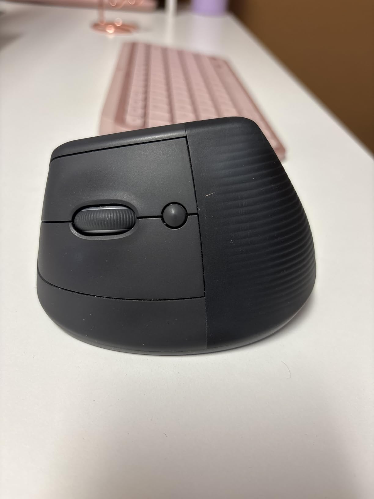 Logitech Lift Vertical Ergonomic Wireless Mouse - Graphite | Connect via Bluetooth or included Logi Bolt USB-A receiver, quiet clicks, 4 of 6 buttons customizable, Windows Mac compatible customer photo 1