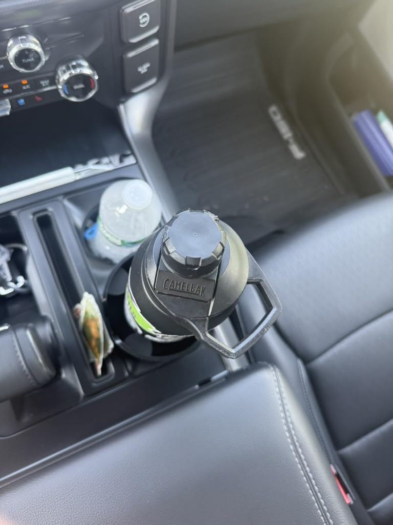 SEVEN SPARTA Car Cup Holder Expander for 32-46oz Large Bottles & Tumblers | Larger Version Fits Yeti 46oz, Hydro Flask & Nalgene, Upgraded Adjustable Offset Base, Fits 3.5