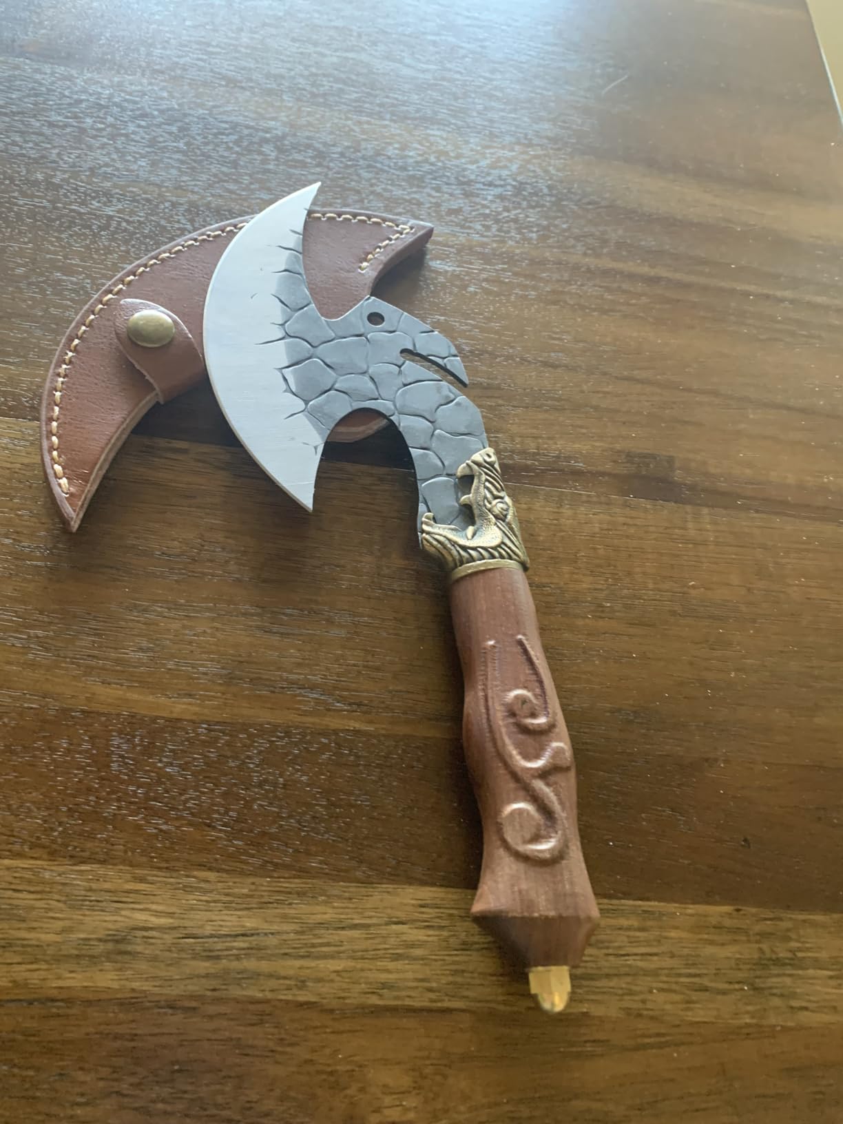ROCOCO Viking Cleaver Knife Birthday - Kitchen Axe & Sheath Father Gift Men | Hand Forged High Carbon Steel Butcher Meat Cutting Boning Knife for Home Outdoor BBQ Camping Chirstmas Mother customer photo 1