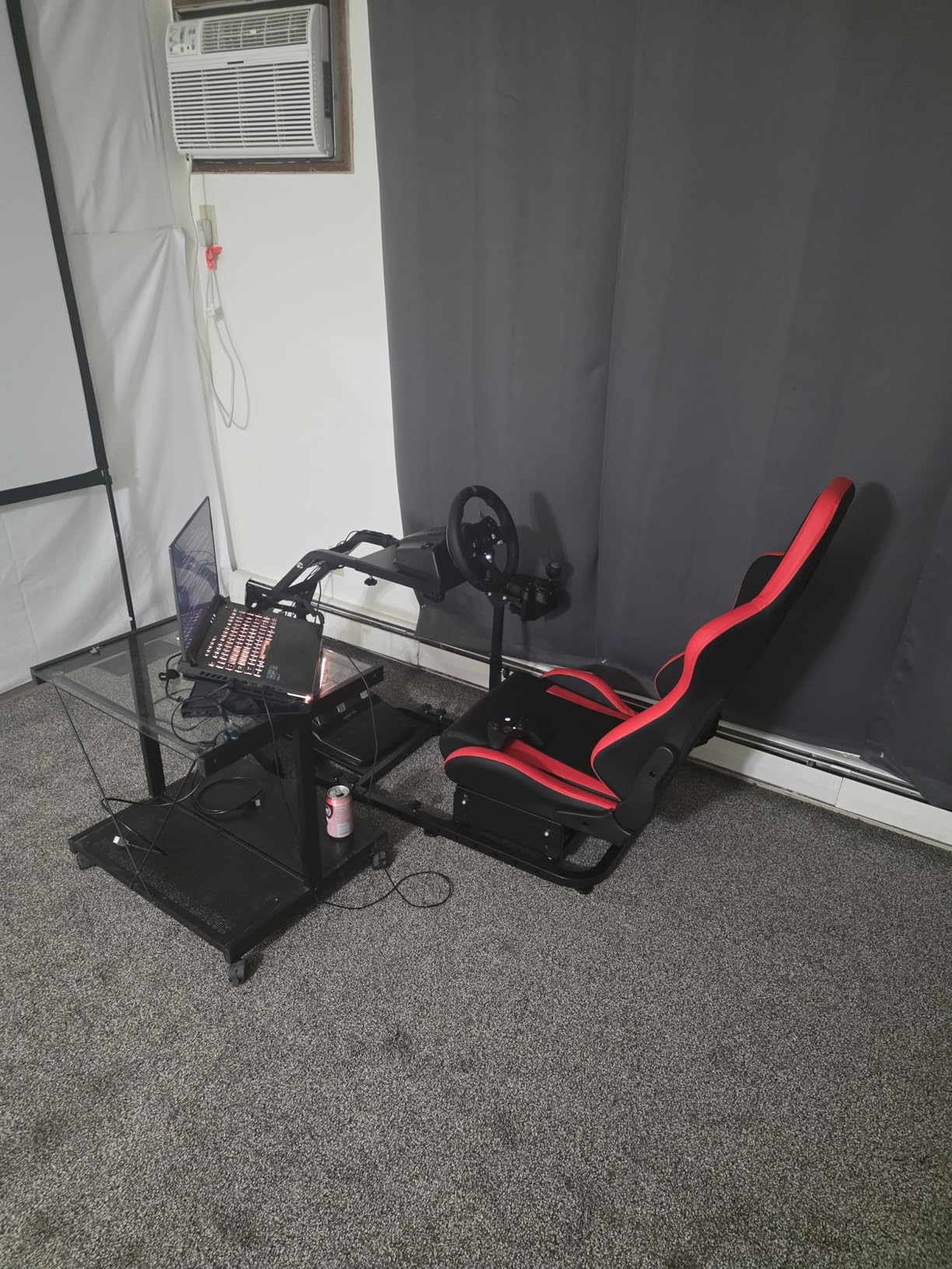 Dardoo G29 Adjustable Gaming Sim Cockpit With Red Seat Fit for Logitech G920 G923, for Thrustmaster T300 Racing Steering Wheel Stand, Not Including Steering Wheel Pedal and Handbrake customer photo 1