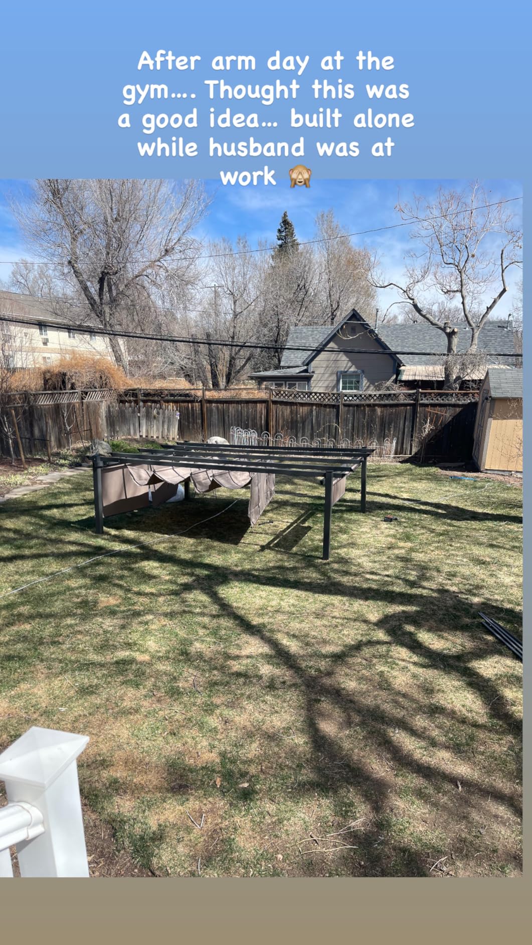 Aoodor 10 x 12 ft Outdoor Pergola with Retractable Shade Canopy, Matte Aluminum Frame, 4 Roller Shade Curtains, Grape Trellis for Patio, Backyard, Garden, and Deck, Brown customer photo 2
