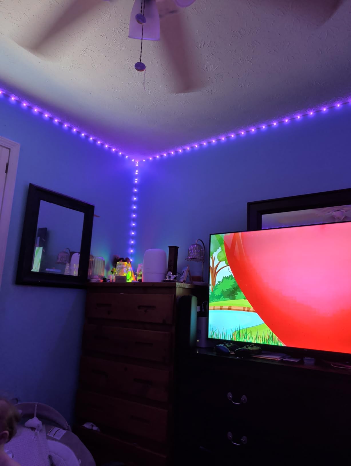 KSIPZE 100ft Led Strip Lights RGB Music Sync Color Changing Led Lights with Smart App Control Remote Led Lights for Bedroom Room Lighting Flexible Home Décor customer photo 2