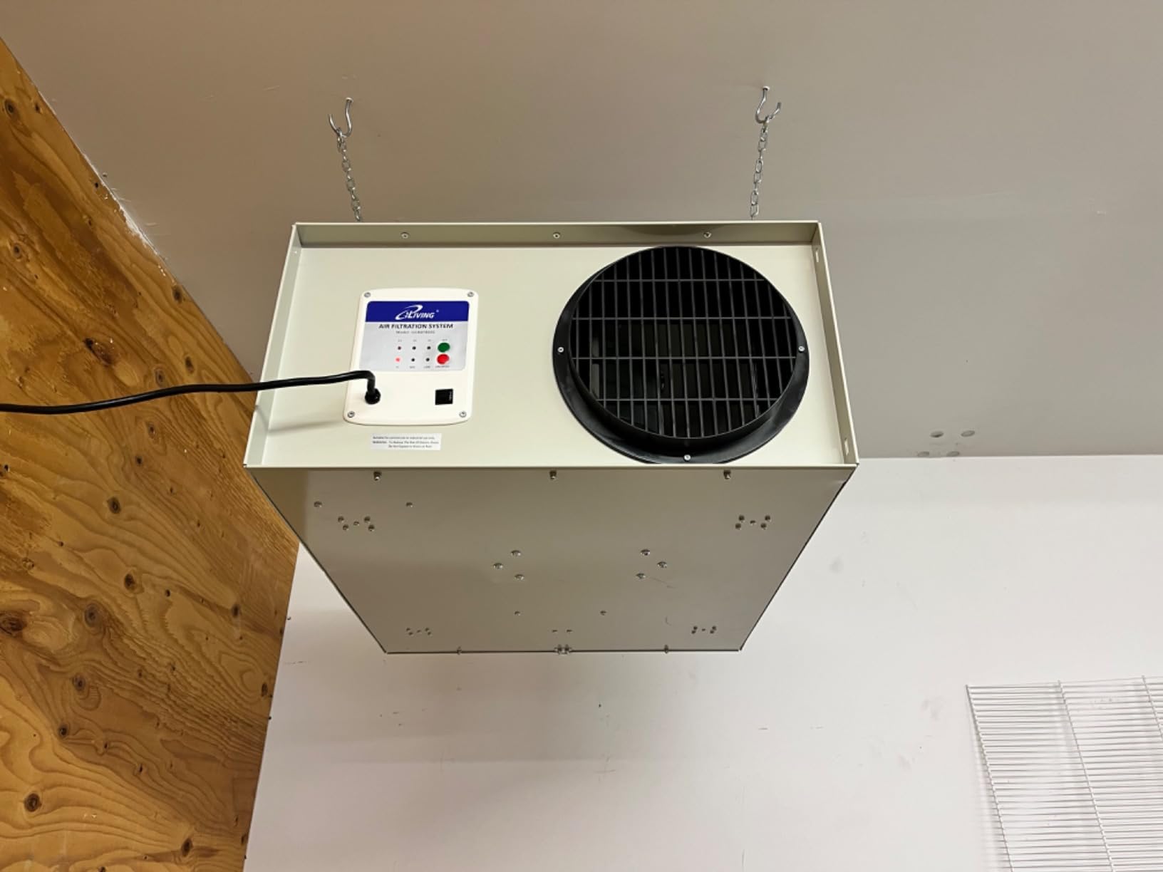 iLIVING ILG8AF8000 Air Filtration System, 3-Speed 1025 CFM Air Scrubber with Remote, Hanging or Wheeled Design customer photo 1