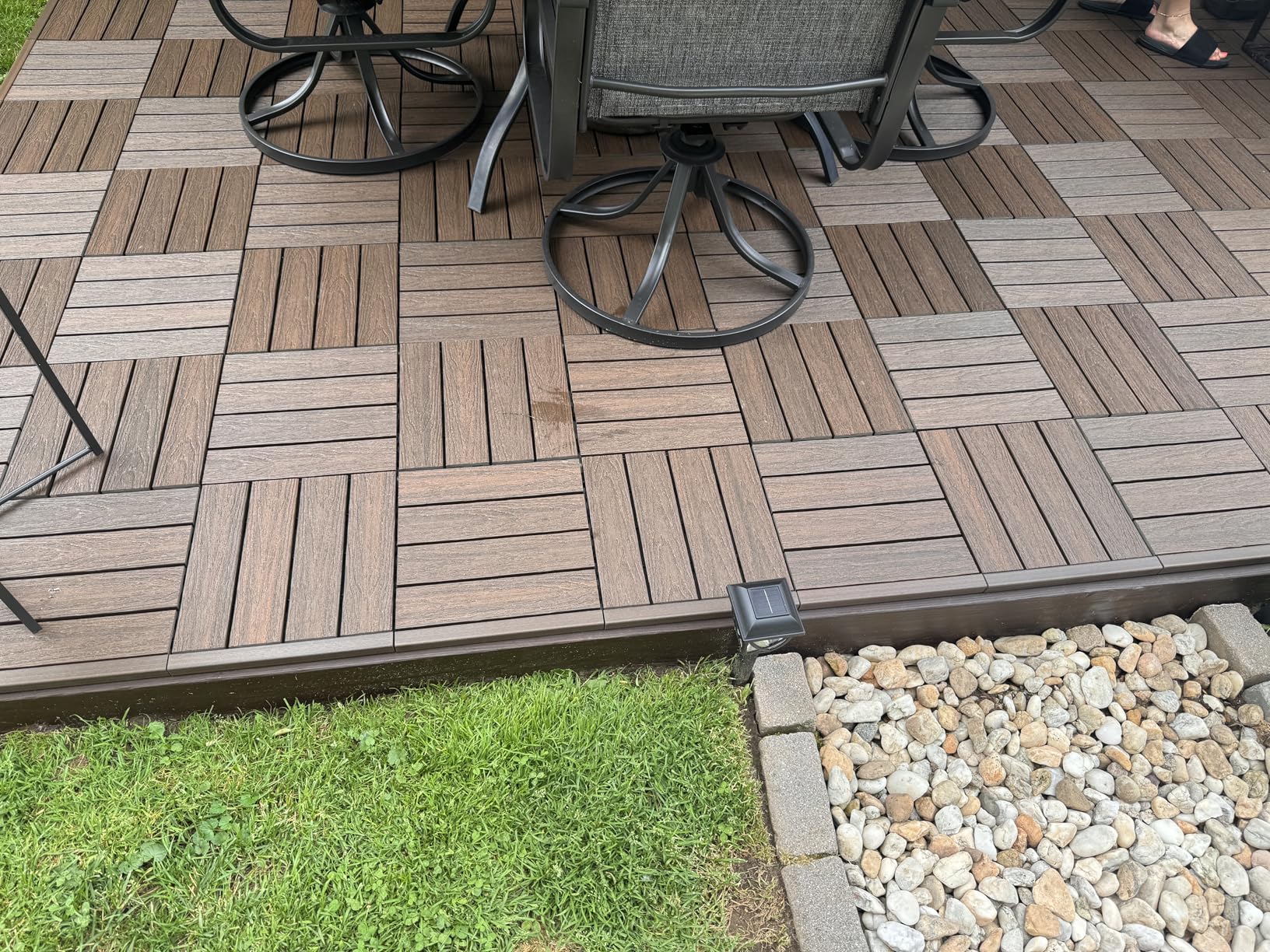 NewTechWood UltraShield Naturale 1 ft. x 1 ft. Quick Deck Outdoor Composite Deck Tile in Peruvian Teak (10 sq. ft. Per Box) customer photo 1