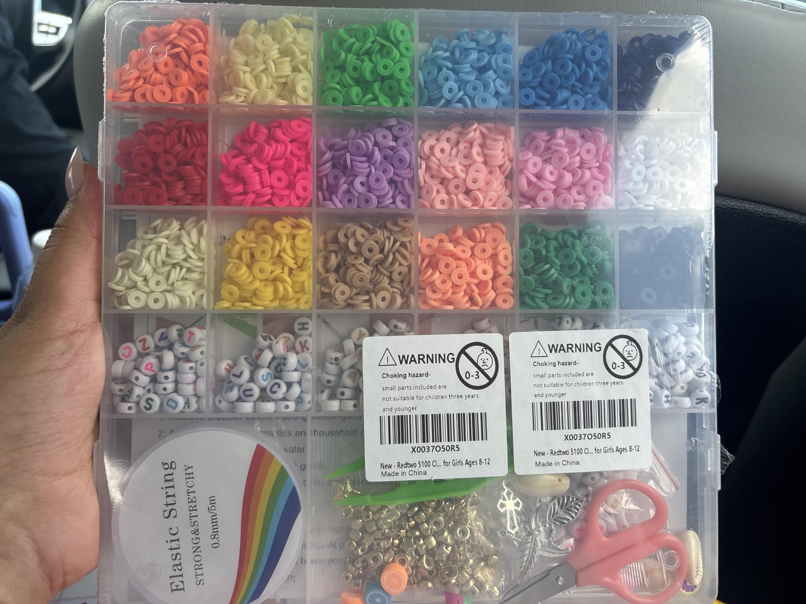 Redtwo 5100 Clay Beads Bracelet Making Kit, Flat Preppy Beads for Friendship Jewelry Making, Polymer Heishi Beads with Charms Gifts for Teen Girls Crafts for Girls Ages 8-12 customer photo 2