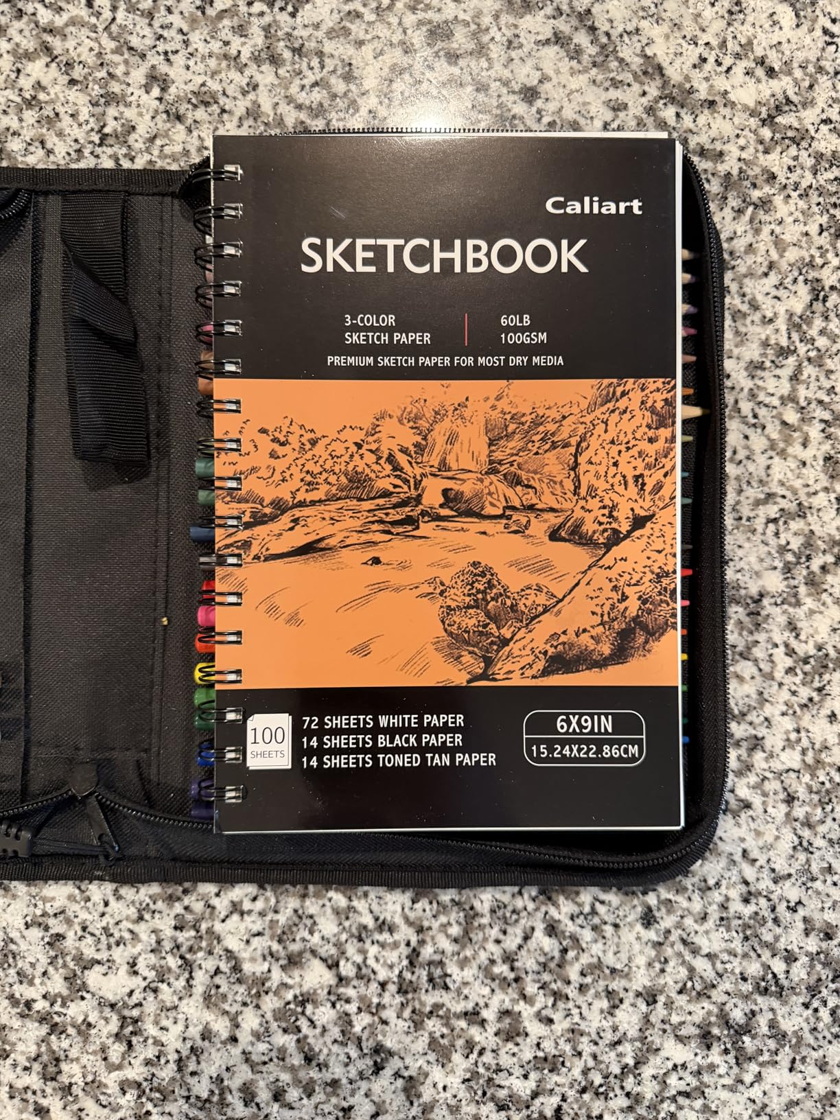 Caliart 176PCS Art Supplies Sketching Kit, 100 Sheets 3-Color Sketch Book | Graphite Colored Charcoal Watercolor & Metallic Pencils, Drawing Supplies Set Gifts for Adults Teens Girls Boys Kids customer photo 1