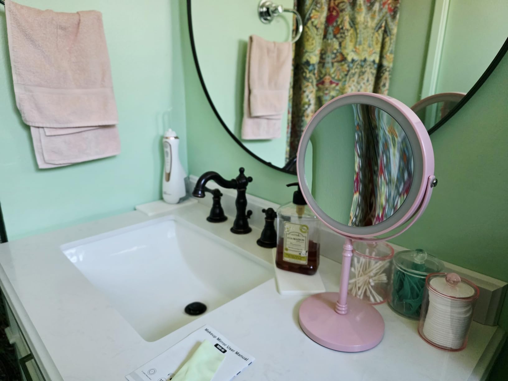 DEIOVWXS Makeup Mirror, 3000mAh Rechargeable Double-Sided Magnifying Vanity Mirror with 3 Colors, 1X/10X, Adjustable Brightness, Gift for Mom, Mothers Day, Women, Wife, Girls, Dorm Room Essential customer photo 1