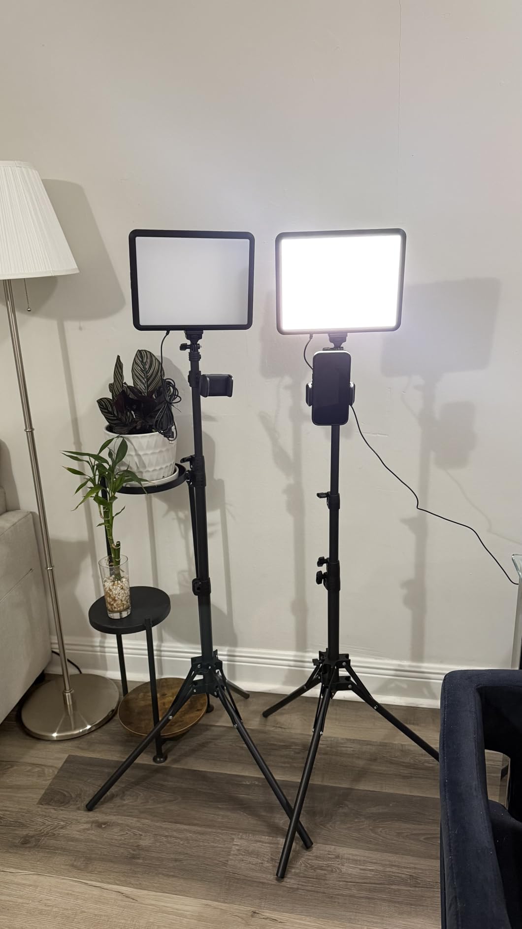 2-Pack LED Video Light Kit, NiceVeedi Studio Light, 2800-6500K Dimmable Photography Lighting Kit with Tripod Stand&Phone Holder, 73
