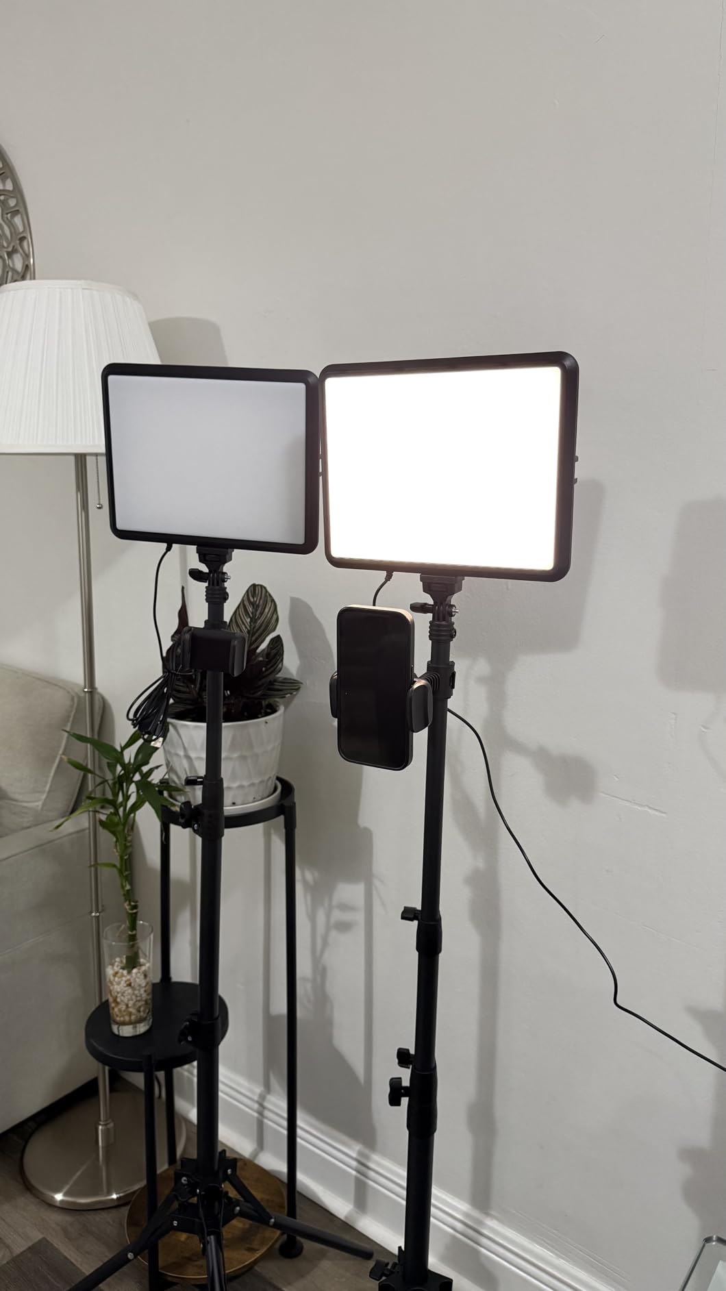 2-Pack LED Video Light Kit, NiceVeedi Studio Light, 2800-6500K Dimmable Photography Lighting Kit with Tripod Stand&Phone Holder, 73