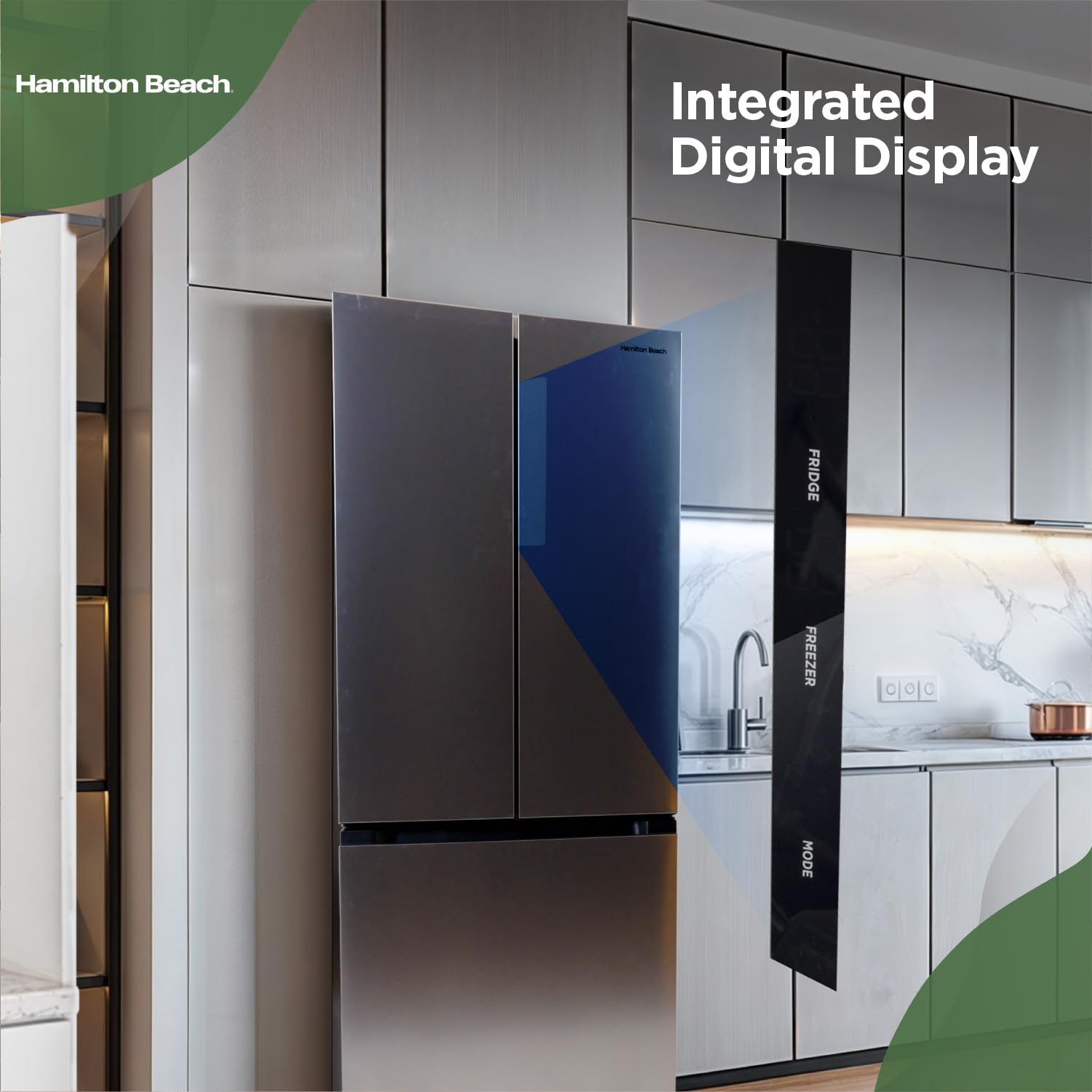 Hamilton Beach HBF1662 French Door Full Size Counter Depth Refrigerator with Freezer Drawer, 16.6 cu ft, Stainless customer photo 1