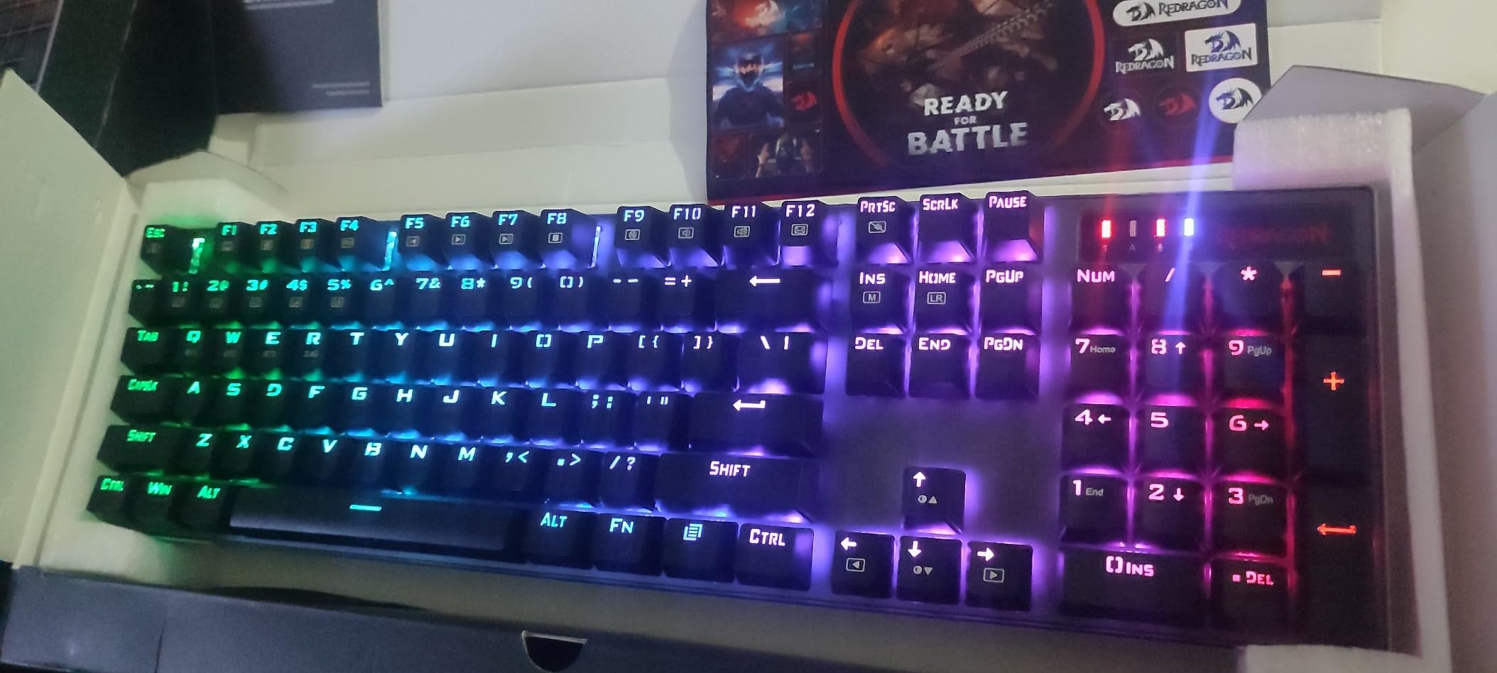 Redragon K556 PRO Wireless RGB Mechanical Gaming Keyboard, 104-Key Aluminum | 0 Delay Tri-Mode BT/2.4GHz/USB-C for More Devices, Rock-Solid Stability, AM-PM Using Durability, Quiet Linear Red Switch customer photo 1