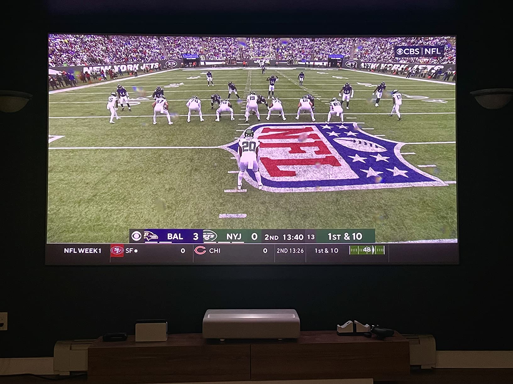 Elite Screens Aeon CLR2, 123-Inch ALR Projector Screen, Edge-Free Fixed Frame, 90% Ambient Light Rejecting, Grey Screen for UST & Short Throw Projectors, Indoor Movie & Home Theater Screen customer photo 1