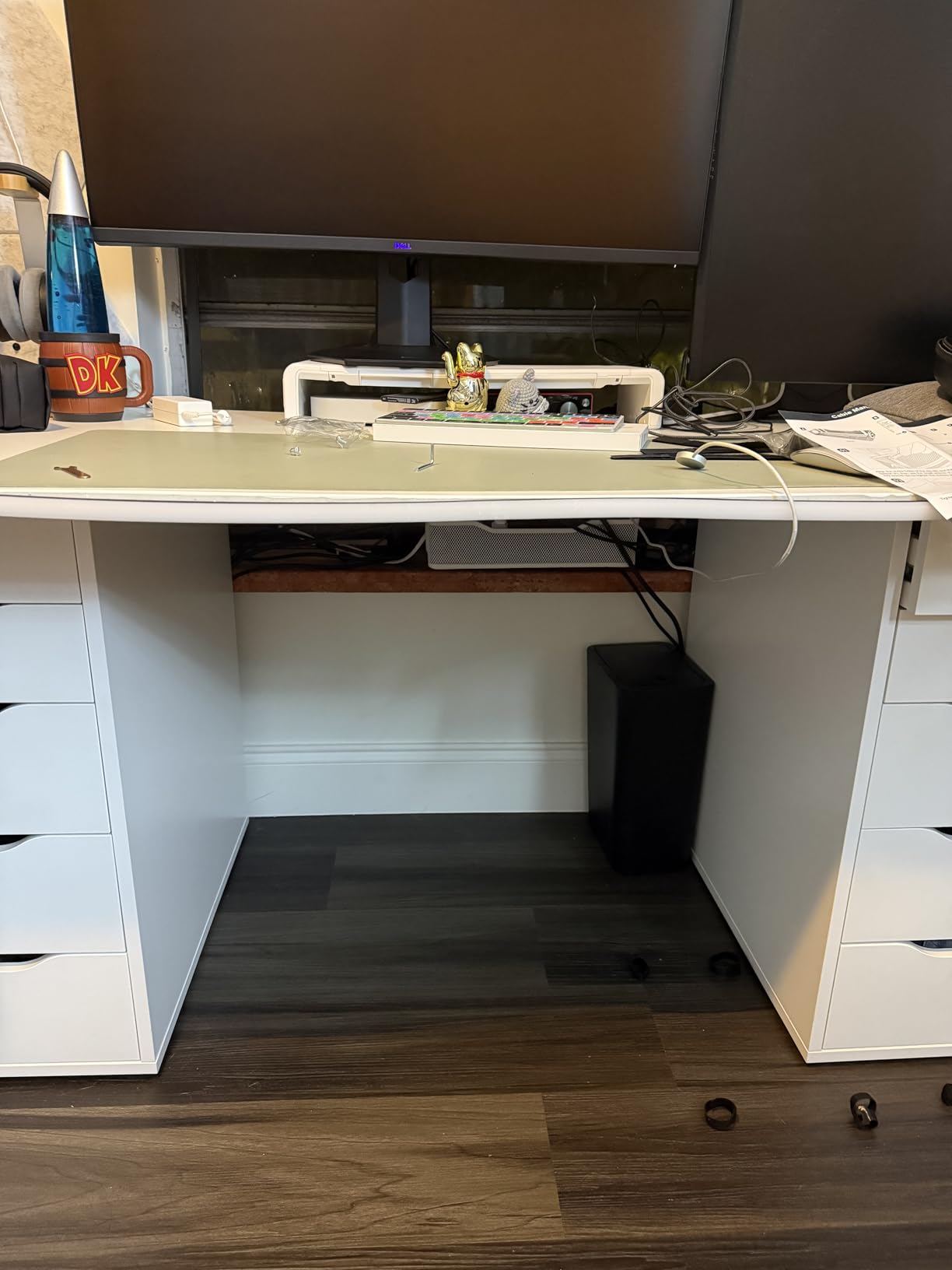 Under Desk Cable Management Tray White, Cinati Wire Organizers No Drill, Cable Tray with Clamp for Wire Management, Cord Organization Box for Office, Home customer photo 1