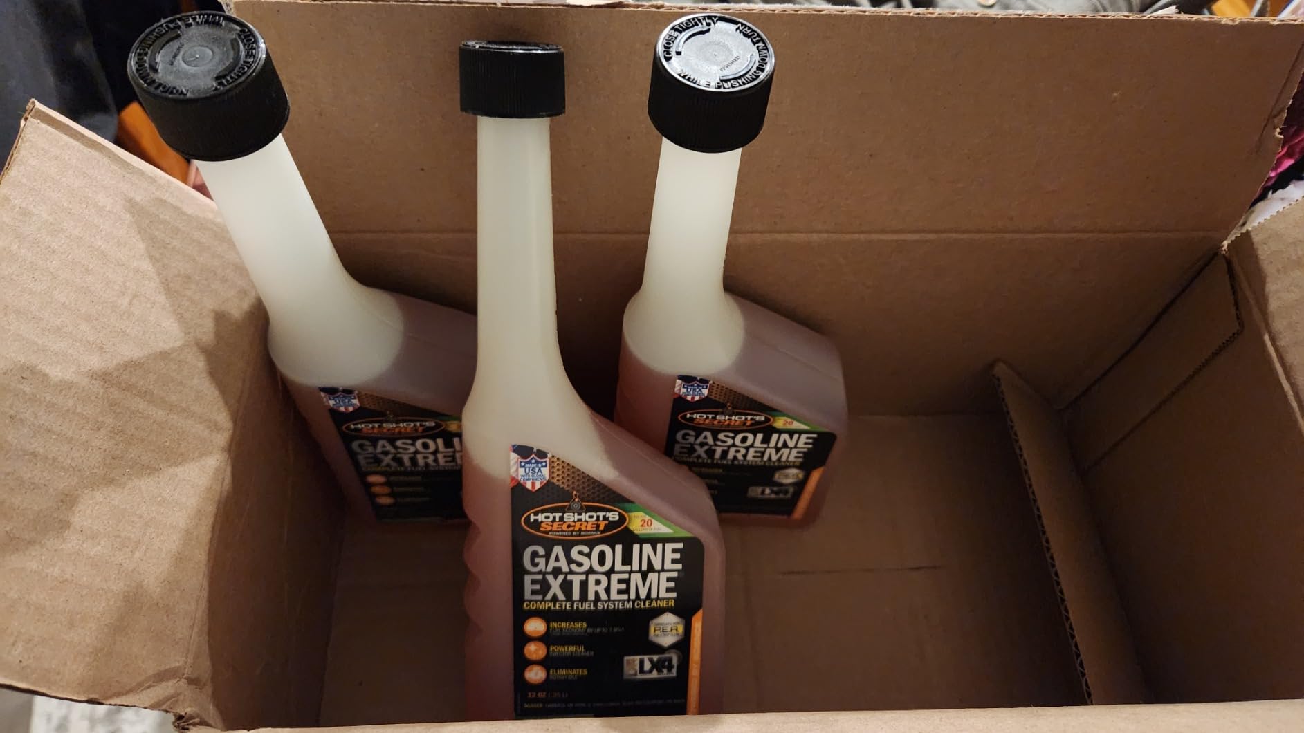Hot Shot's Secret Gasoline Extreme Fuel Additive, 12 oz - Treats 20 gallons. Cleans fuel systems and injectors while restoring gasoline engine performance. customer photo 1