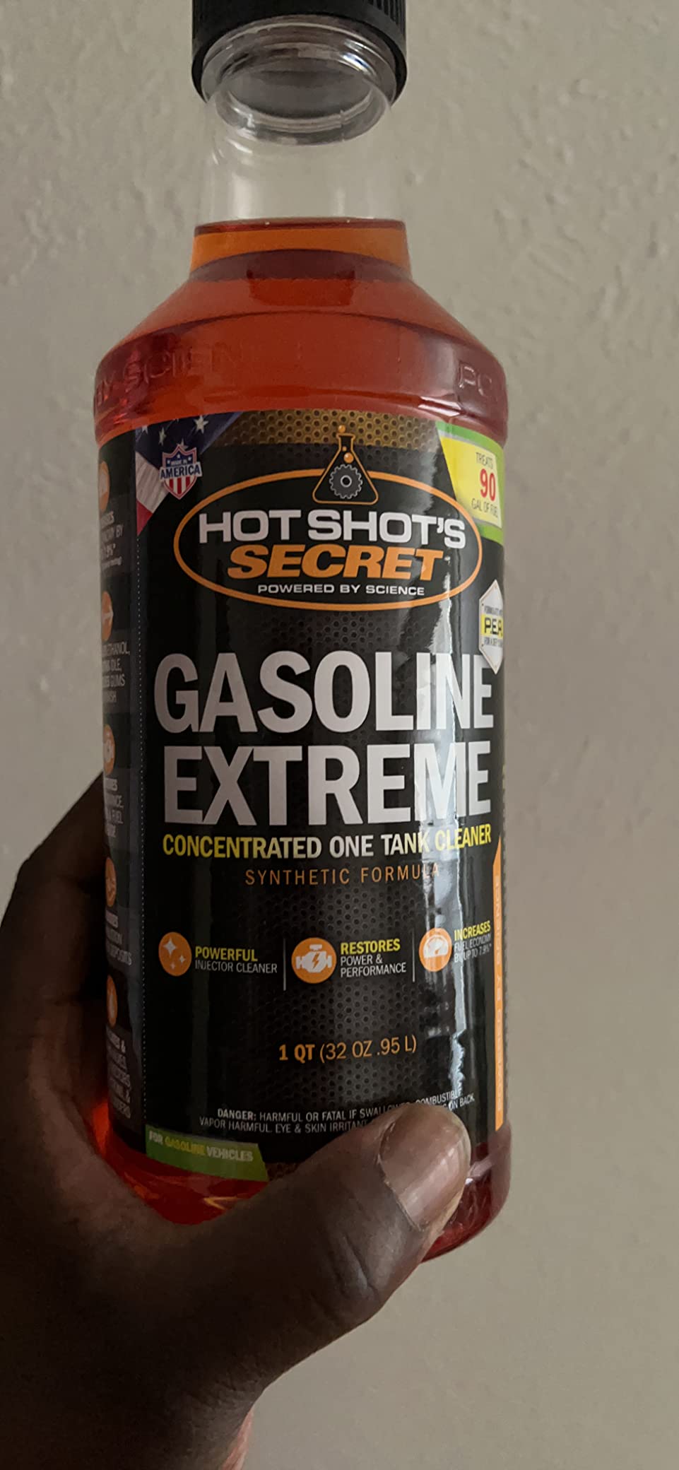 Hot Shot's Secret Gasoline Extreme Fuel Additive, 12 oz - Treats 20 gallons. Cleans fuel systems and injectors while restoring gasoline engine performance. customer photo 2