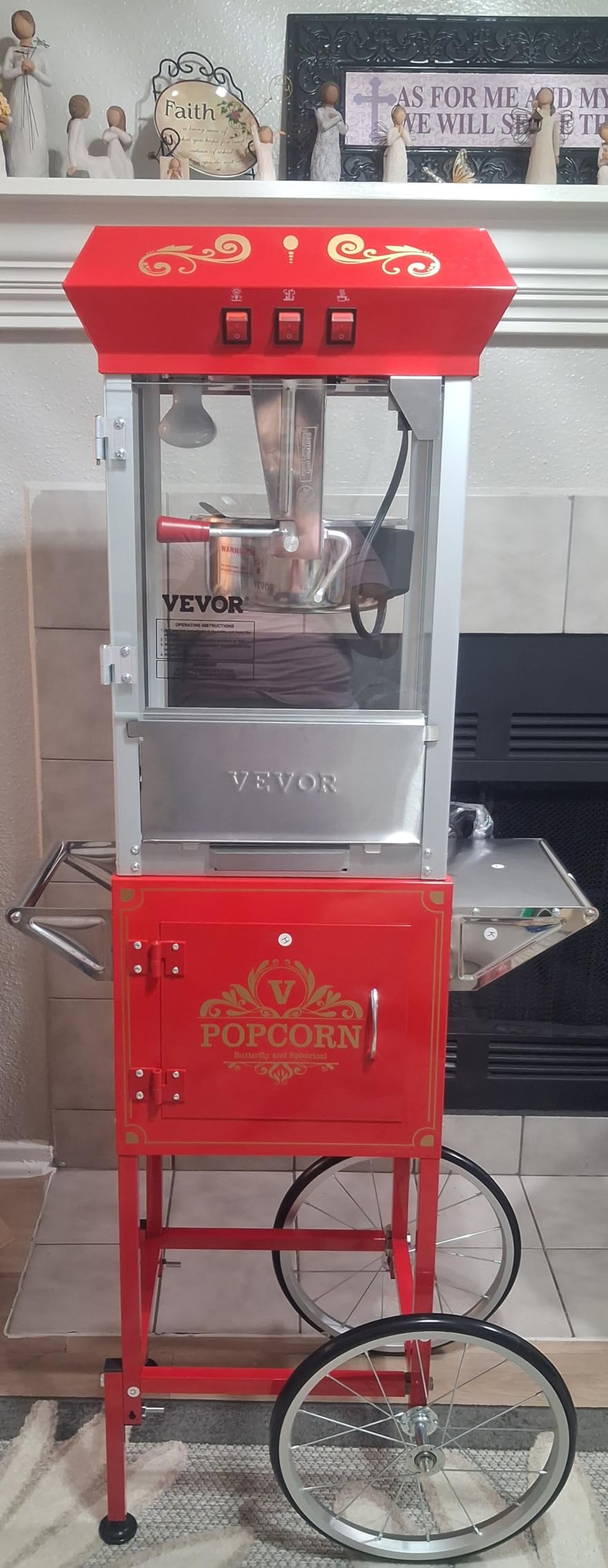 VEVOR Commercial Popcorn Machine, 8 Oz Kettle, 850 W Popcorn Maker on Wheels for 48 Cups per Batch customer photo 1